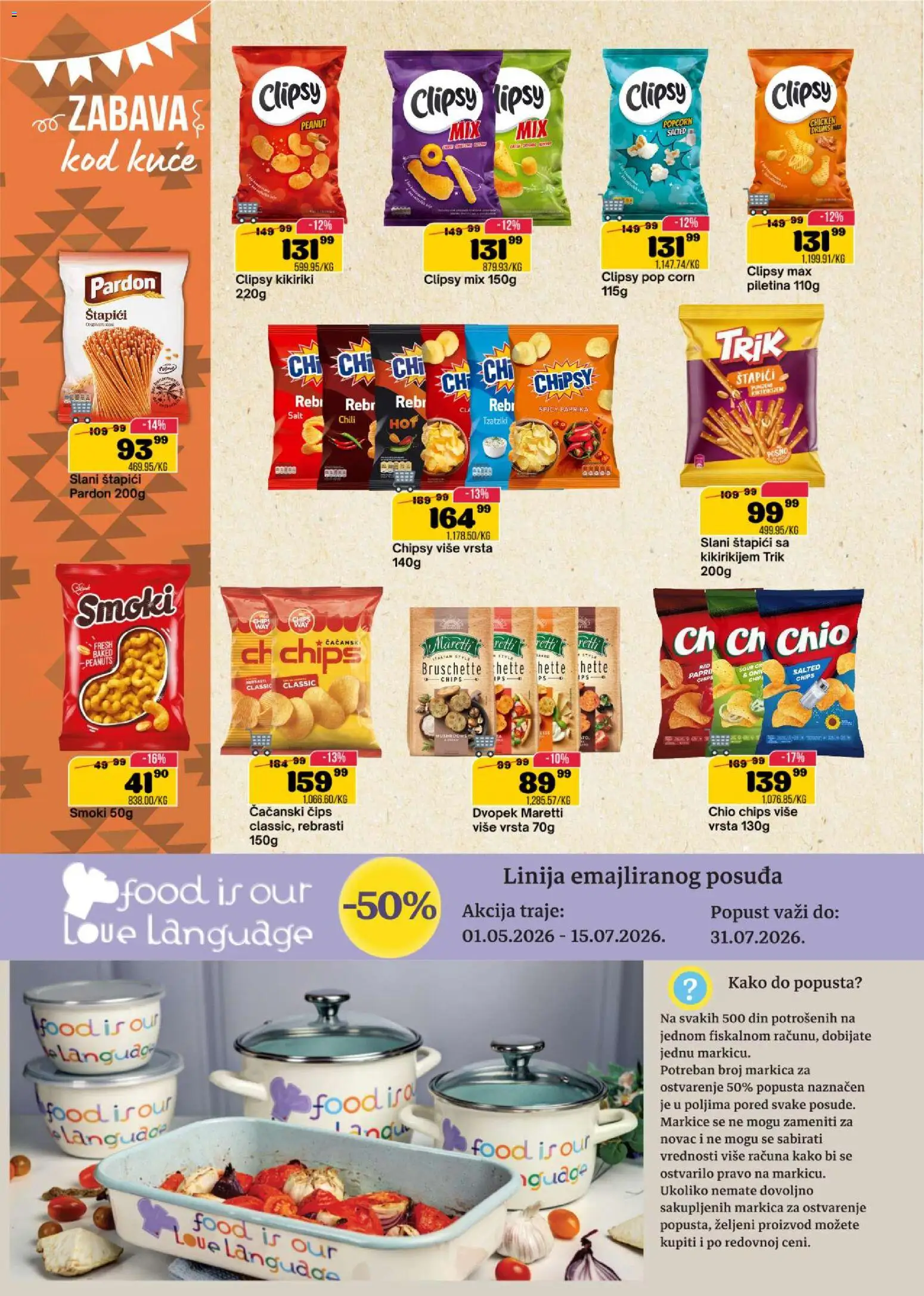 Senta Promet katalog - važi od 20.05.2026 | Strana: 12 | Proizvode: Čips, Smoki, Paprika, Kikiriki