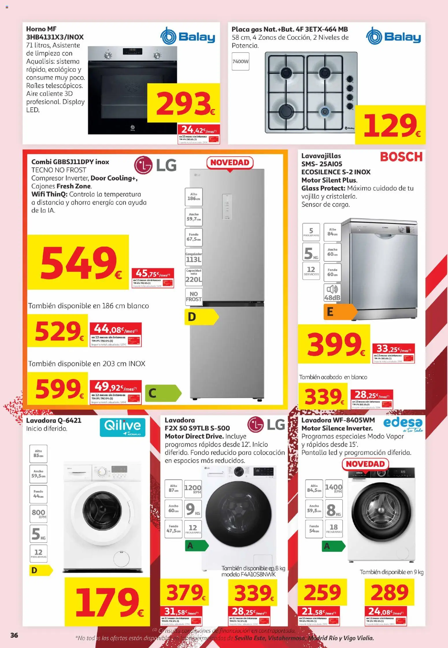Alcampo Canarias │ válido desde el 02.06.2026 | Página: 36 | Productos: Βρεφικό κρεβάτι, Congelador, Lavadora, Lavavajillas