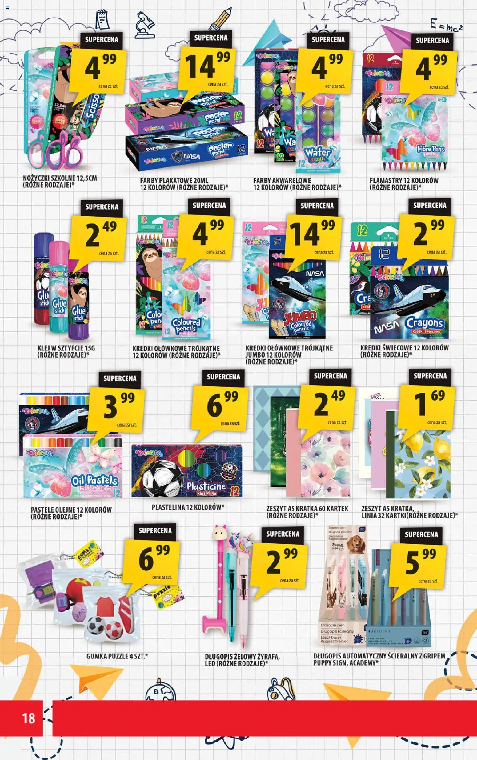 Arhelan gazetka od 10.08.2026 | Strona: 18 | Produkty: Plastelina, Puzzle, Zeszyt, Kredki