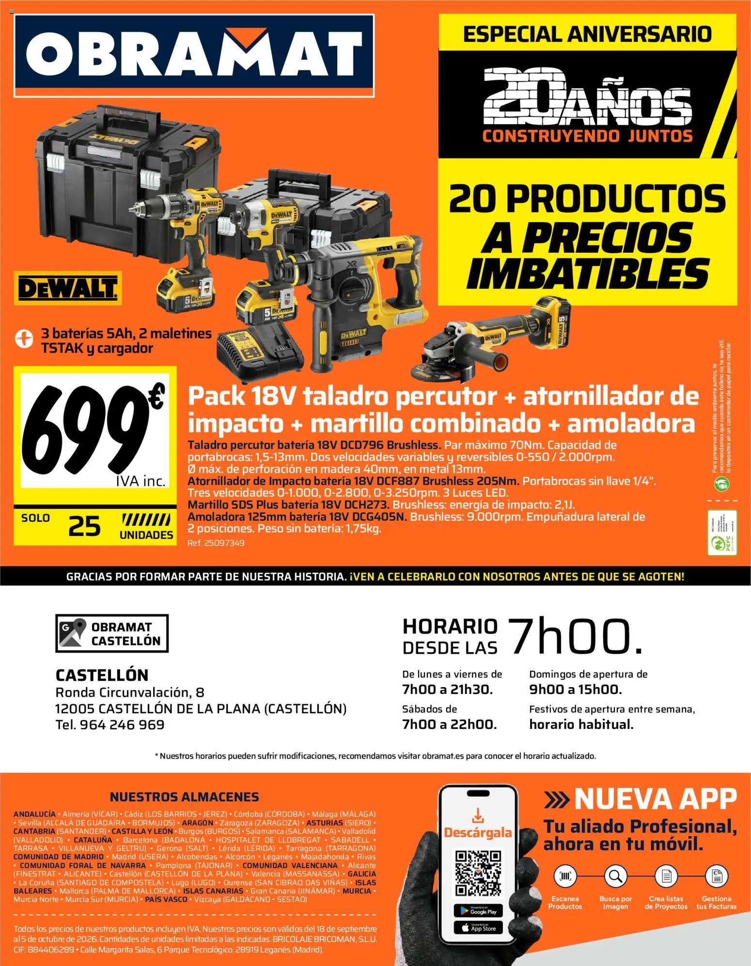 Obramat - Castellón │ válido desde el 18/09/2026 | Página: 8 | Productos: Taladro percutor, Té, Peso, Batería