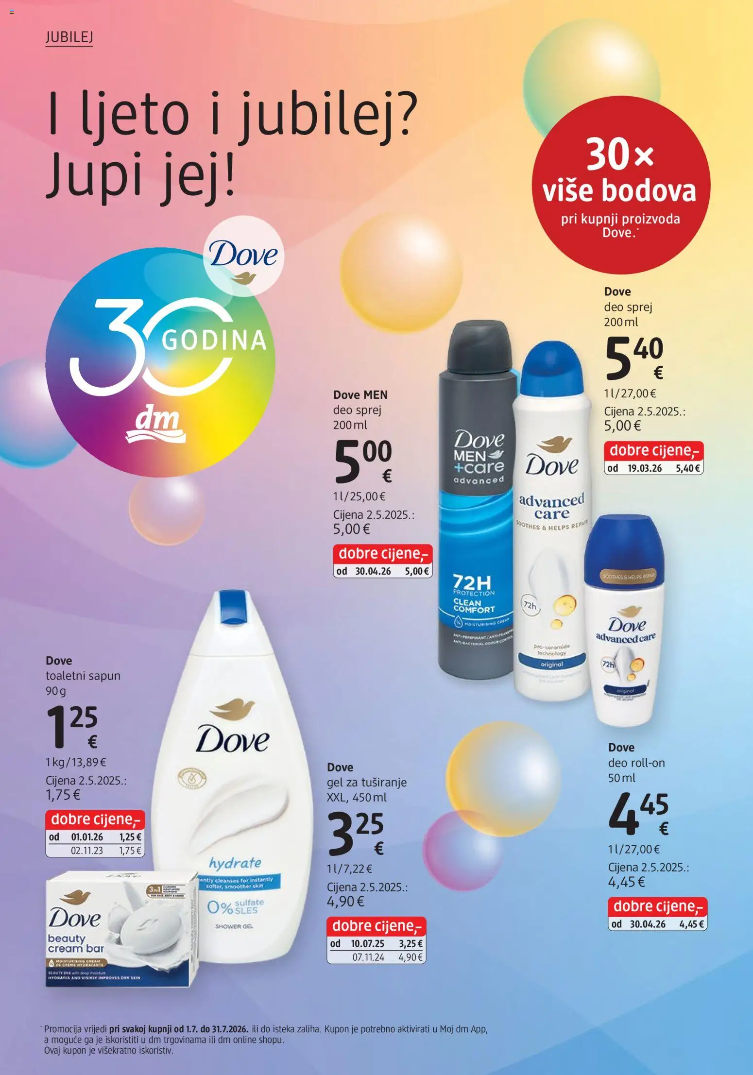 DM katalog | vrijedi od 01.07.2026 | Stranica: 8 | Proizvodi: Sapun, Gel za tuširanje, Dove