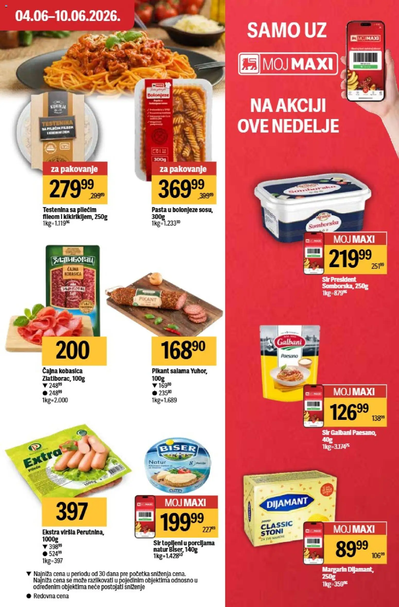 Maxi katalog - važi od 04.06.2026 | Strana: 13 | Proizvode: Margarin, Pakovanje, Sir, Kobasica