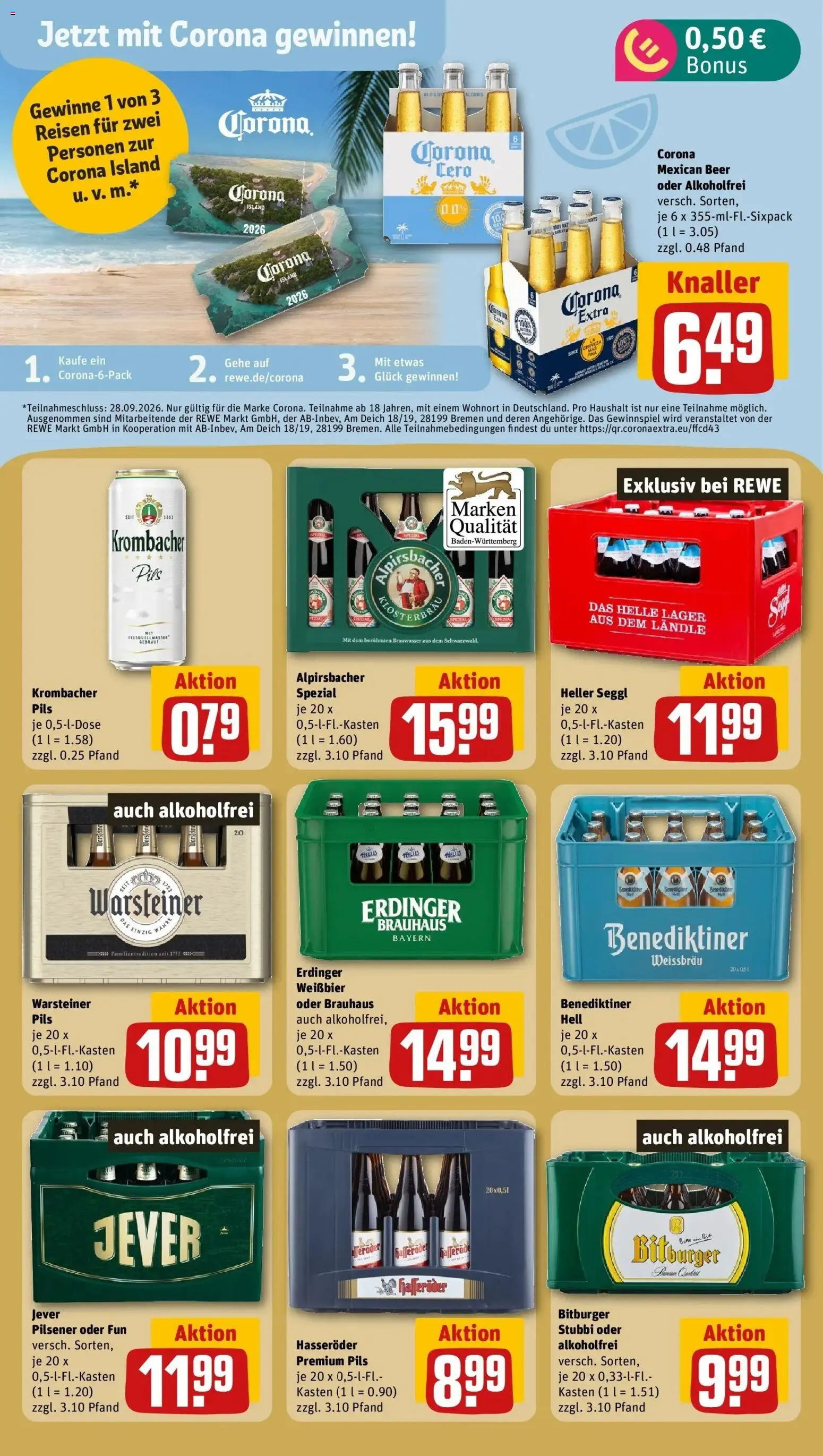 Rewe Prospekt Glottertal – gültig ab 27.07.2026 | Seite: 17 | Produkte: Weißbier, Pils, Warsteiner, Krombacher