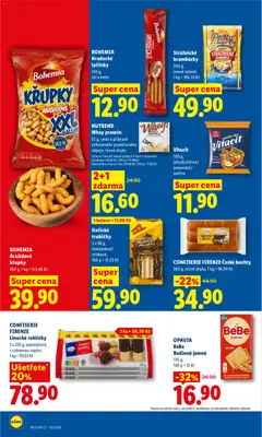 Náhled letáku BOHEMIA, Arašídové, křupky, 260 g, 1 kg = 153,46 Kč od 24.09.2026 | Strana: 22