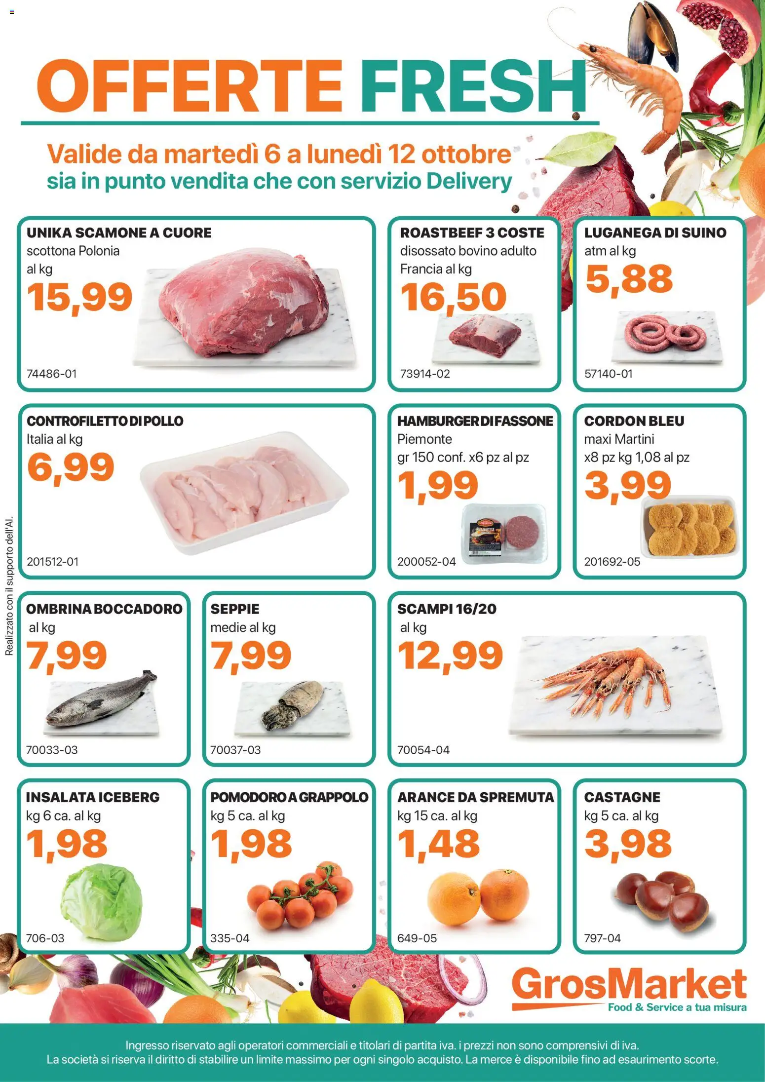 Volantino Sogegross del 06/10/2026 | Pagina: 1 | Prodotti: Pollo, Suino, Pomodoro, Hamburger