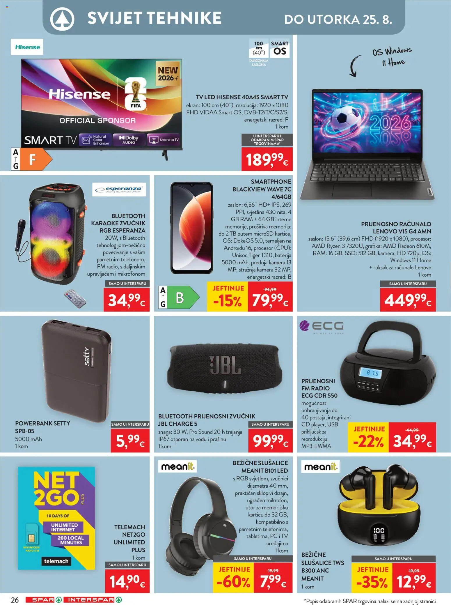 Interspar katalog | vrijedi od 12.08.2026 | Stranica: 40 | Proizvodi: Baterija, Led, PC, Zvučnik