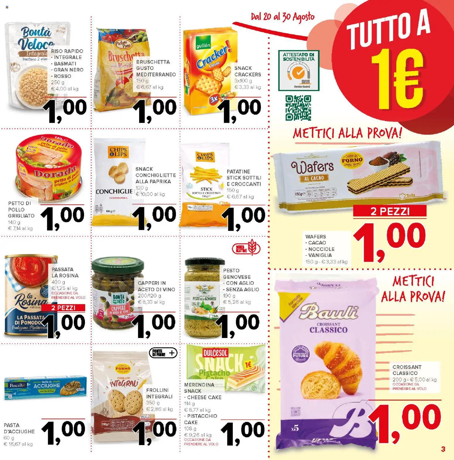 Volantino Todis del 20/08/2026 | Pagina: 3 | Prodotti: Riso, Vino, Nocciole, Acciughe