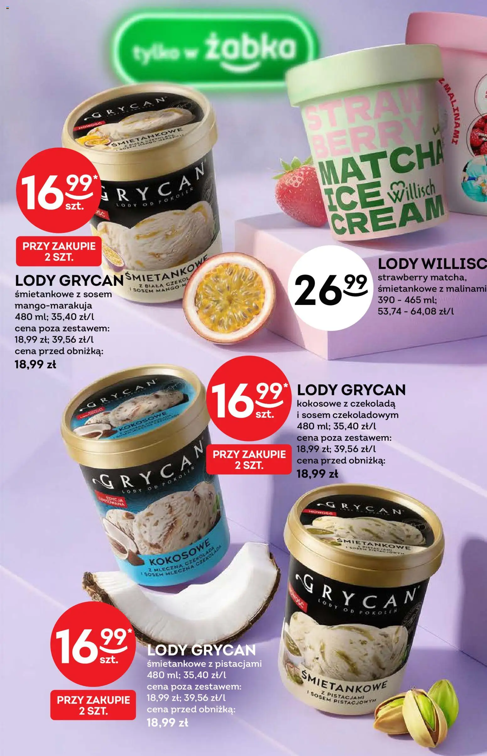 Żabka gazetka - Katalog lodowy od 09.09.2026 | Strona: 18 | Produkty: Lody Grycan, Grycan, Czekolada, Matcha