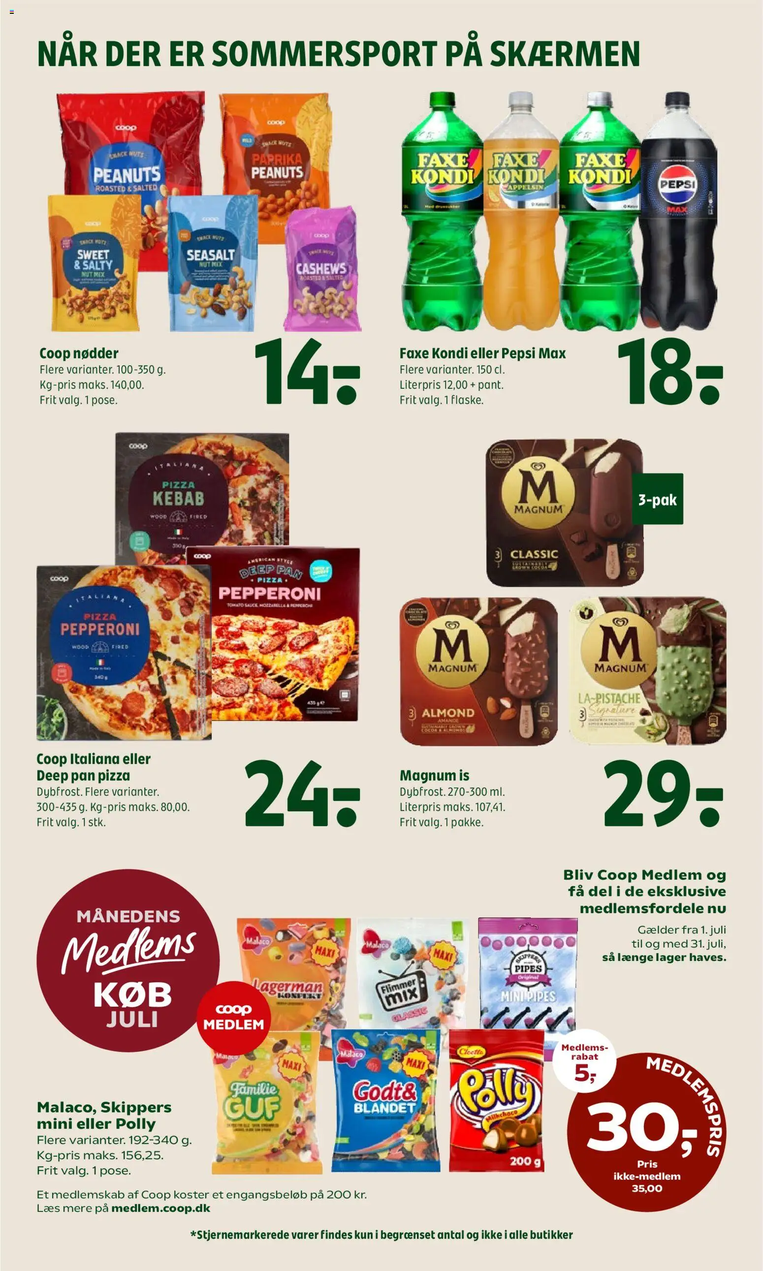 Coop 365 tilbudsavis – gyldig fra 09/07/2026 | Side: 22 | Produkter: Nødder, Kebab, Is, Pepsi Max