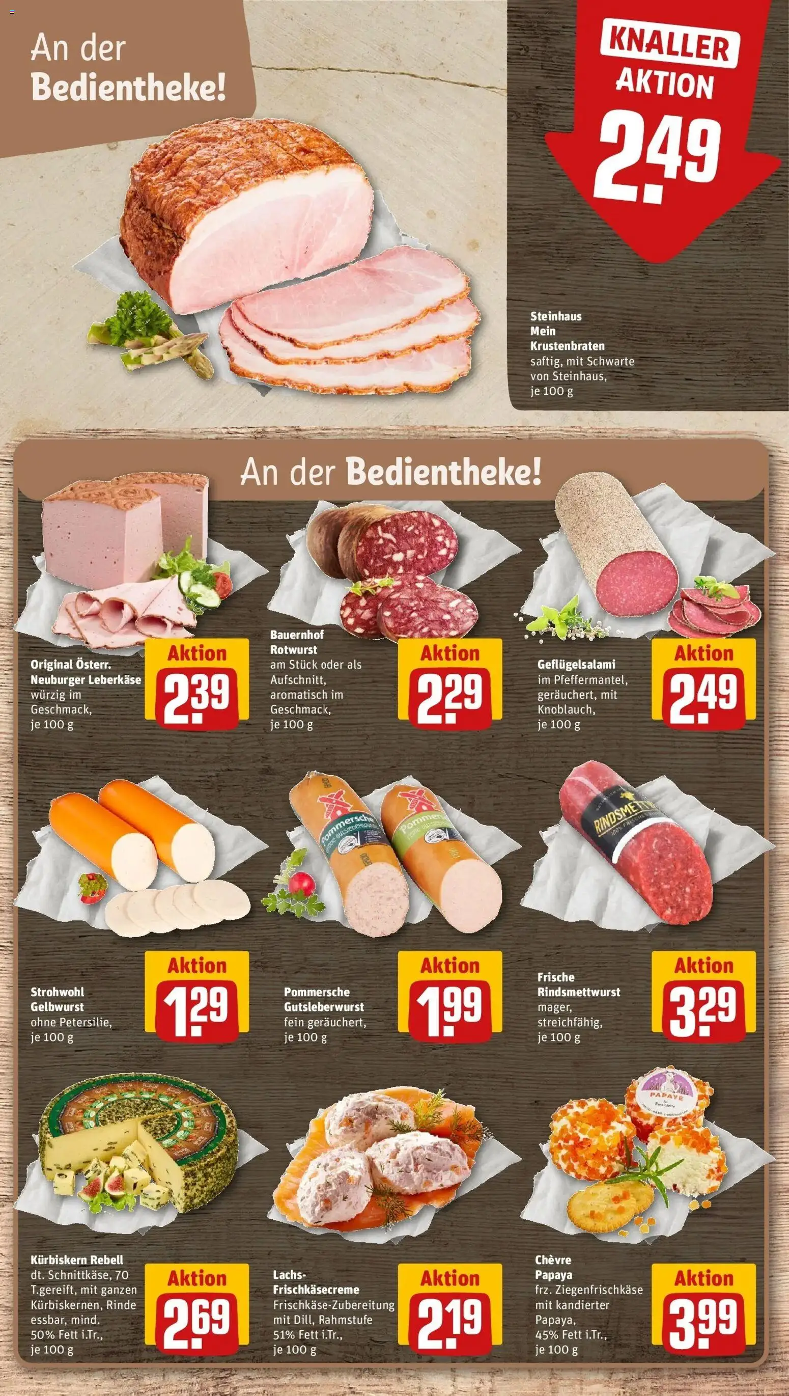 REWE Prospekt ab 19.10.2026 zum Blättern » Angebote | Seite: 13 | Produkte: Krustenbraten, Lachs, Leberkase