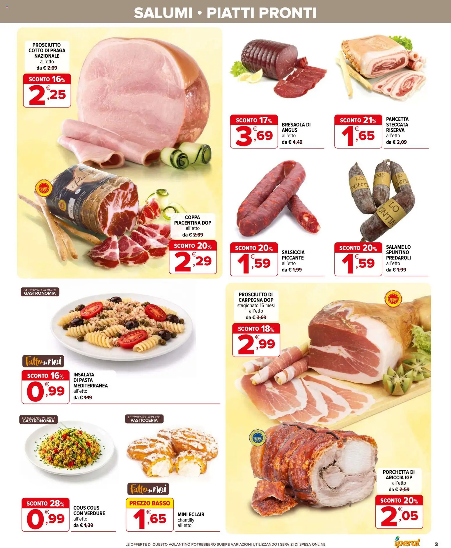 Volantino Iperal del 06.05.2026 | Pagina: 3 | Prodotti: Porchetta, Pancetta, Prosciutto, Cous cous