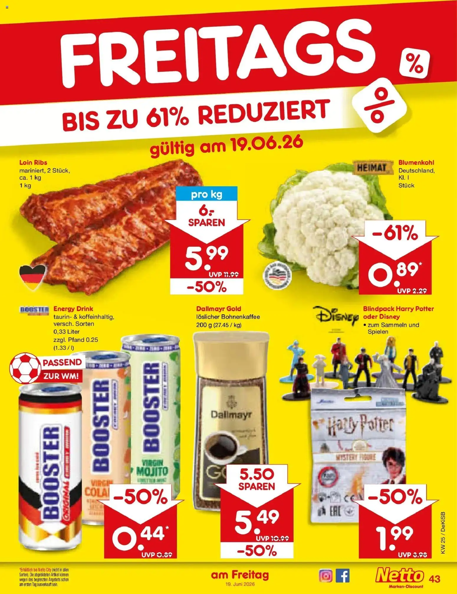 Netto Marken-Discount Prospekt Thierhaupten – gültig ab 14.06.2026 | Seite: 55 | Produkte: Cola, Energy, Dallmayr, Blumenkohl