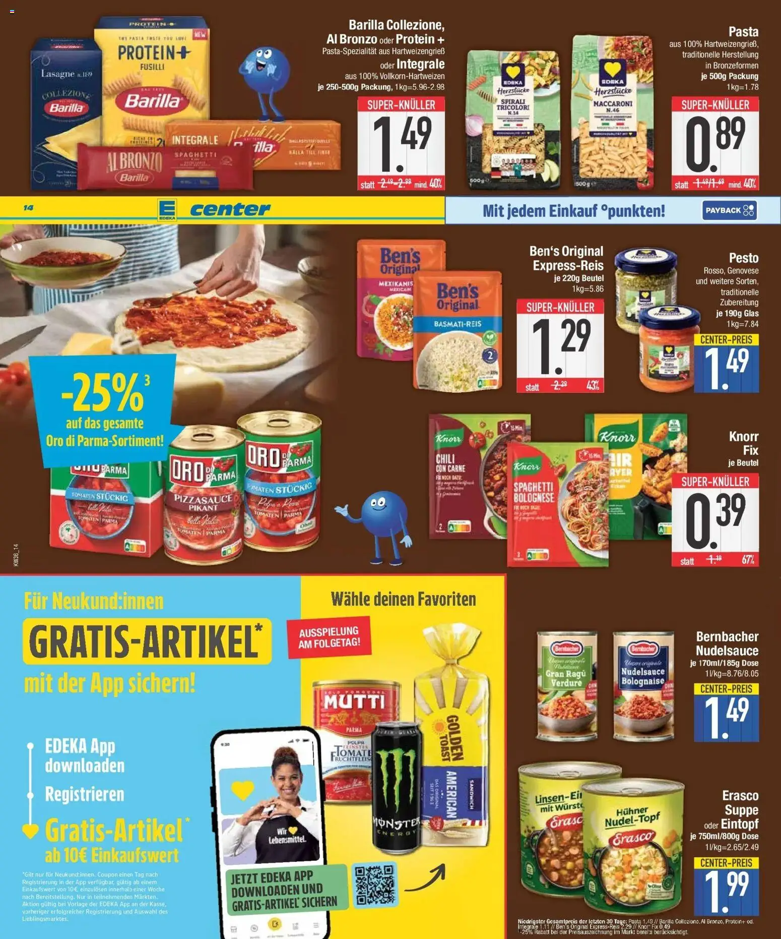 E center Prospekt Ingolstadt (ab 31.08.2026) zum Blättern | Seite: 14 | Produkte: Basmatireis, Spaghetti, Lasagne, Pasta