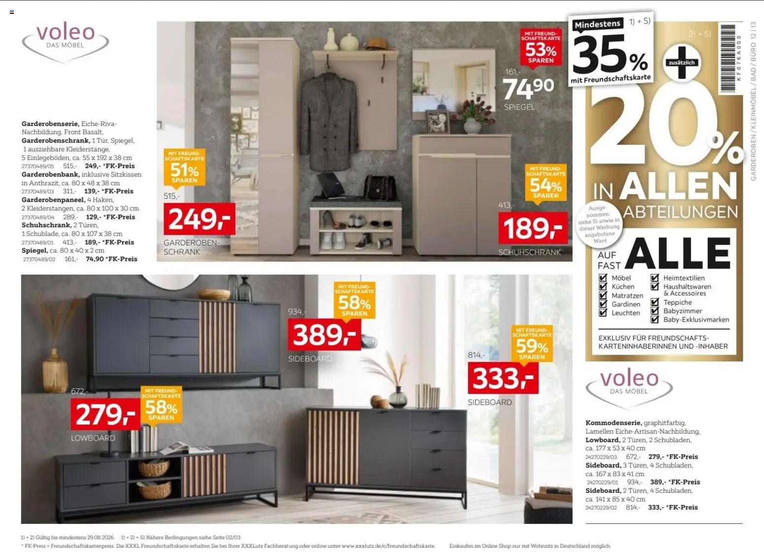 XXXLutz Nr. 1 beim Preis – gültig ab 15.08.2026 | Seite: 16 | Produkte: Sideboard, Bad, Spiegel, Kuchen