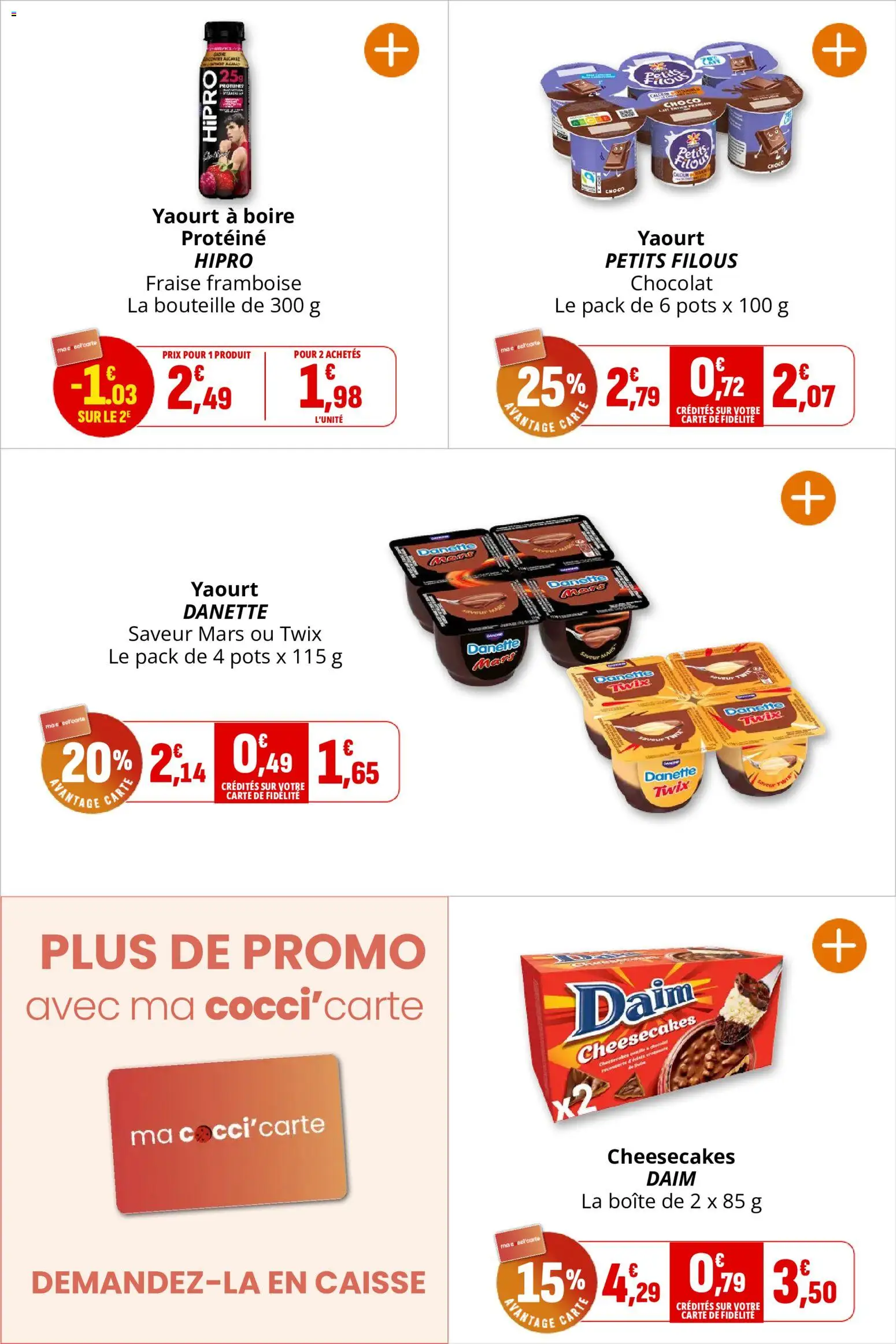 {H1} | Page: 9 | Produits: Yaourt à boire, Daim, Twix, Yaourt