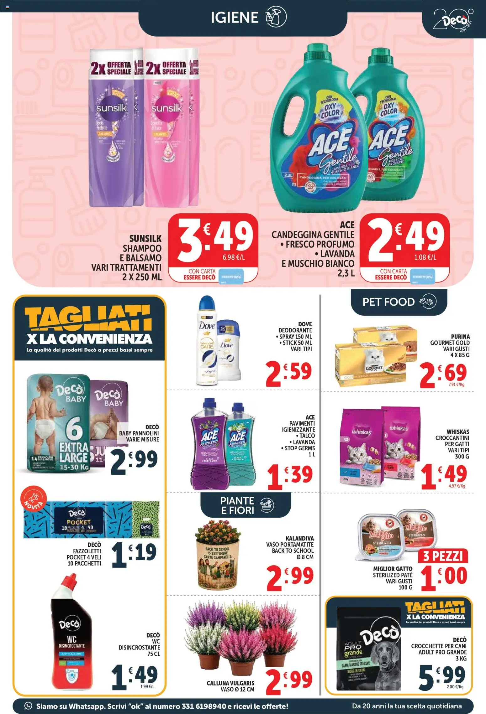Volantino Decò del 01/09/2026 | Pagina: 11 | Prodotti: Balsamo, Candeggina, Fazzoletti, Crocchette