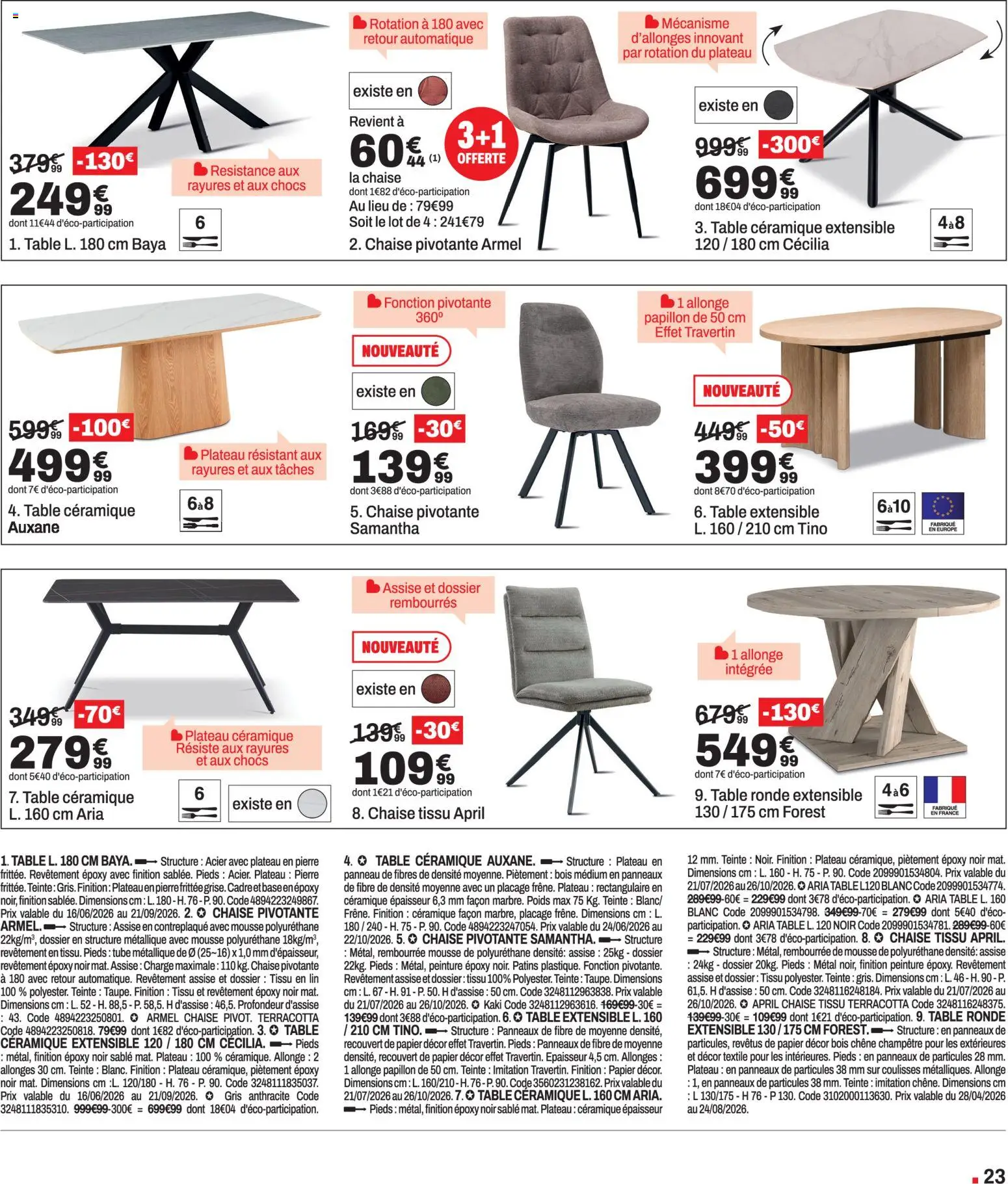 {H1} | Page: 23 | Produits: Poids, Kaki, Table ronde, Table