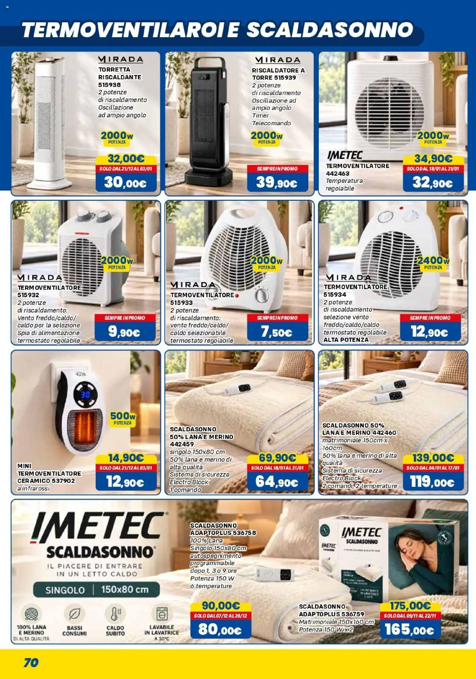 Volantino Orizzonte del 01/11/2026 | Pagina: 70 | Prodotti: Telecomando, Lavatrice, Letto