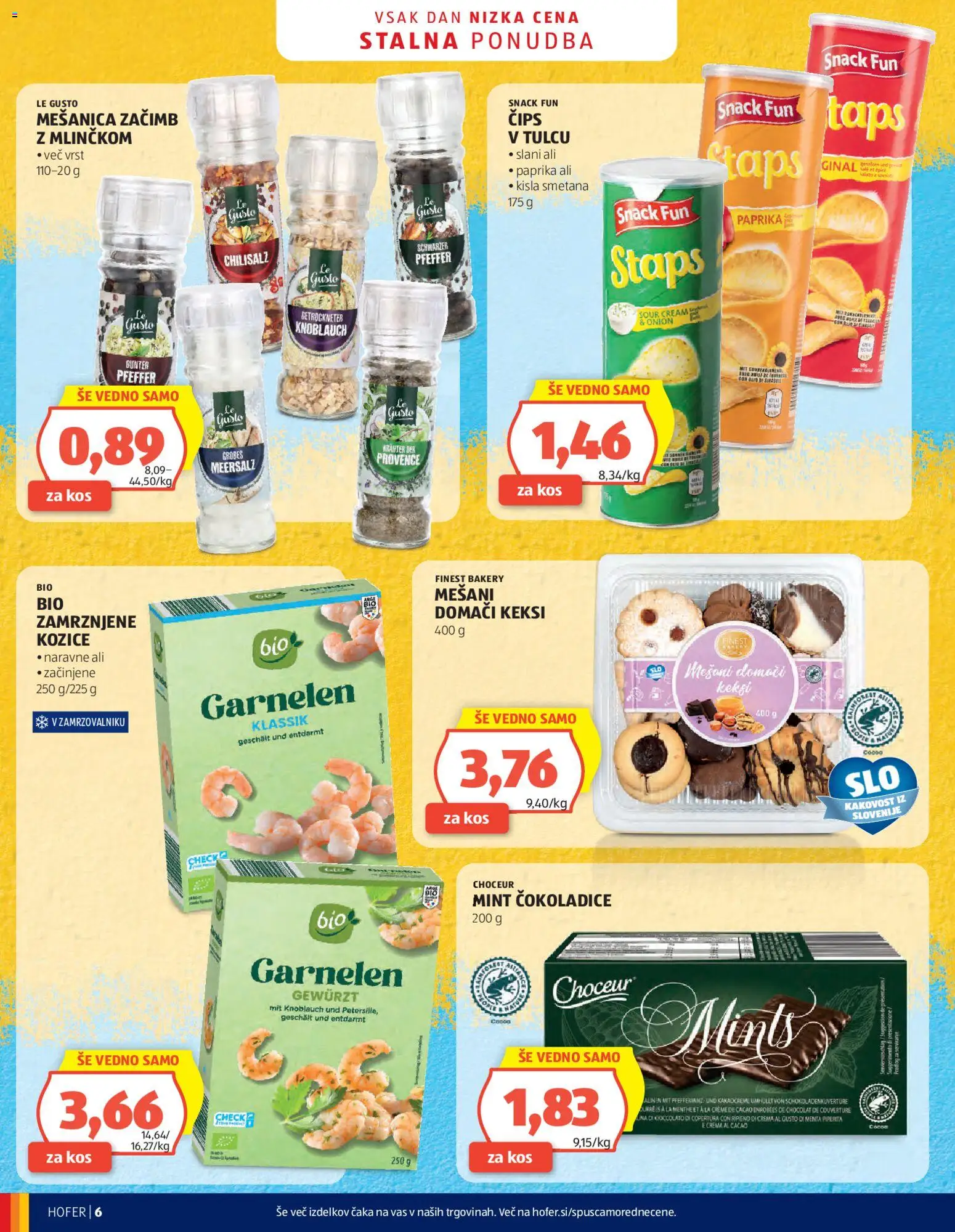 Novi Hofer katalog ponudbe – veljaven od 27.05.2026 | Stran: 6 | Izdelki: Kozice, Kos, Cips, Smetana