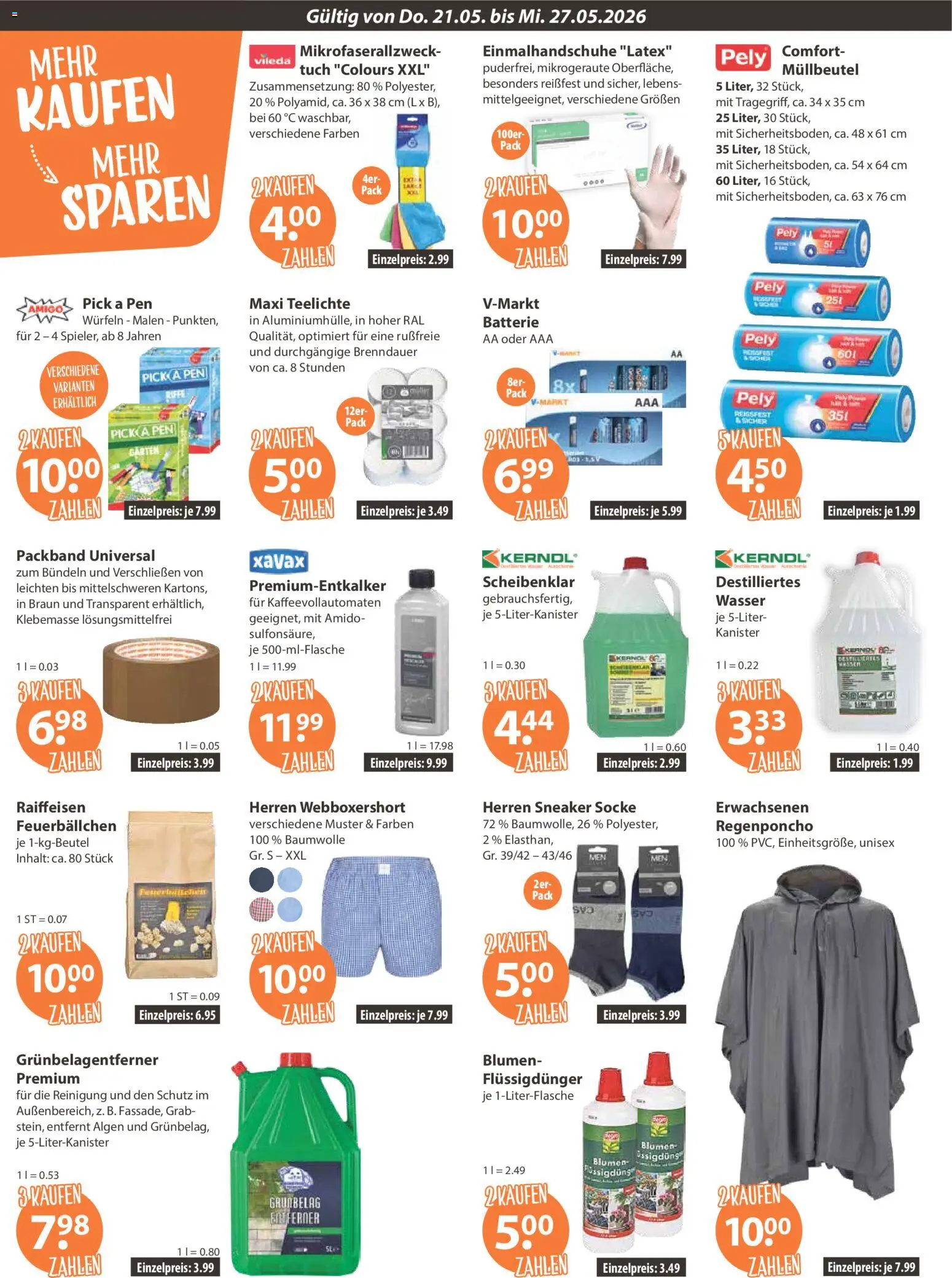 V-Markt Angebote – gültig ab 21.05.2026 | Seite: 16 | Produkte: Batterie, Blumen, Wasser