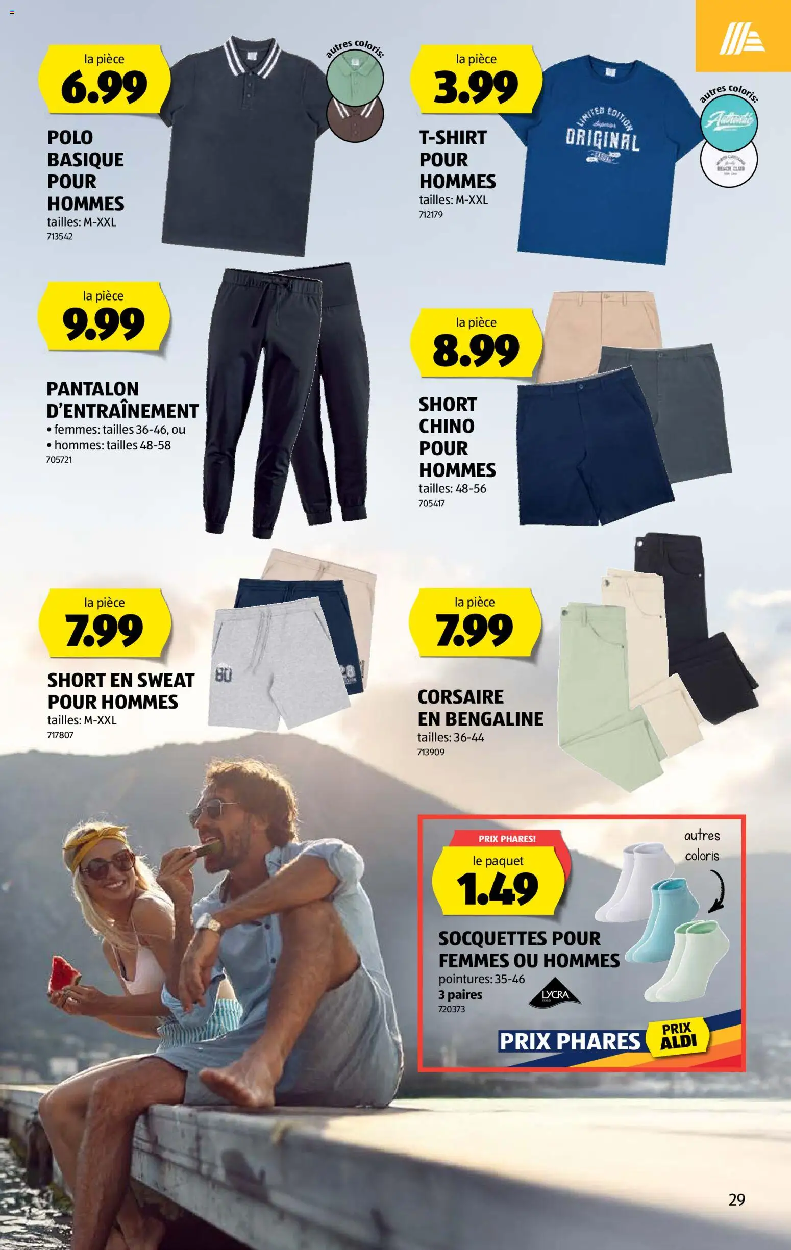 Aldi aktionen FR – gültig ab 09.07.2026 | Seite: 29 | Produkte: T-Shirt, Chino Shorts, Shirt