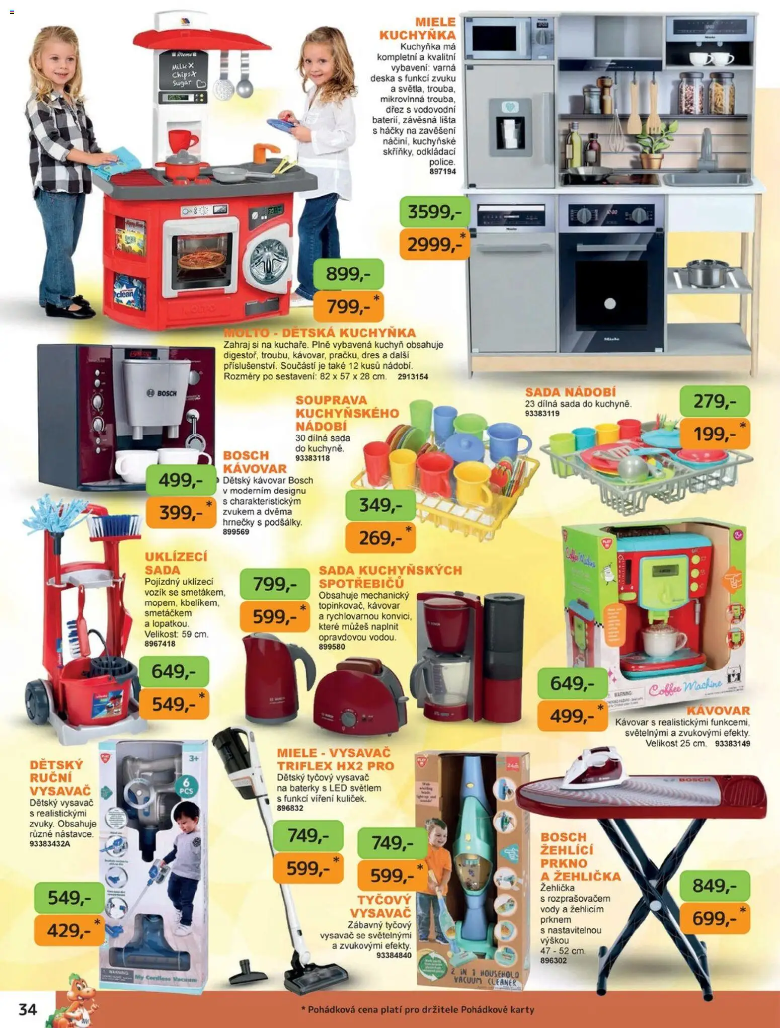 Dráčik katalog - Vánoce od 08.10.2026 | Strana: 34 | Produkty: Kávovar, Karty, Dětský vysavač, LED