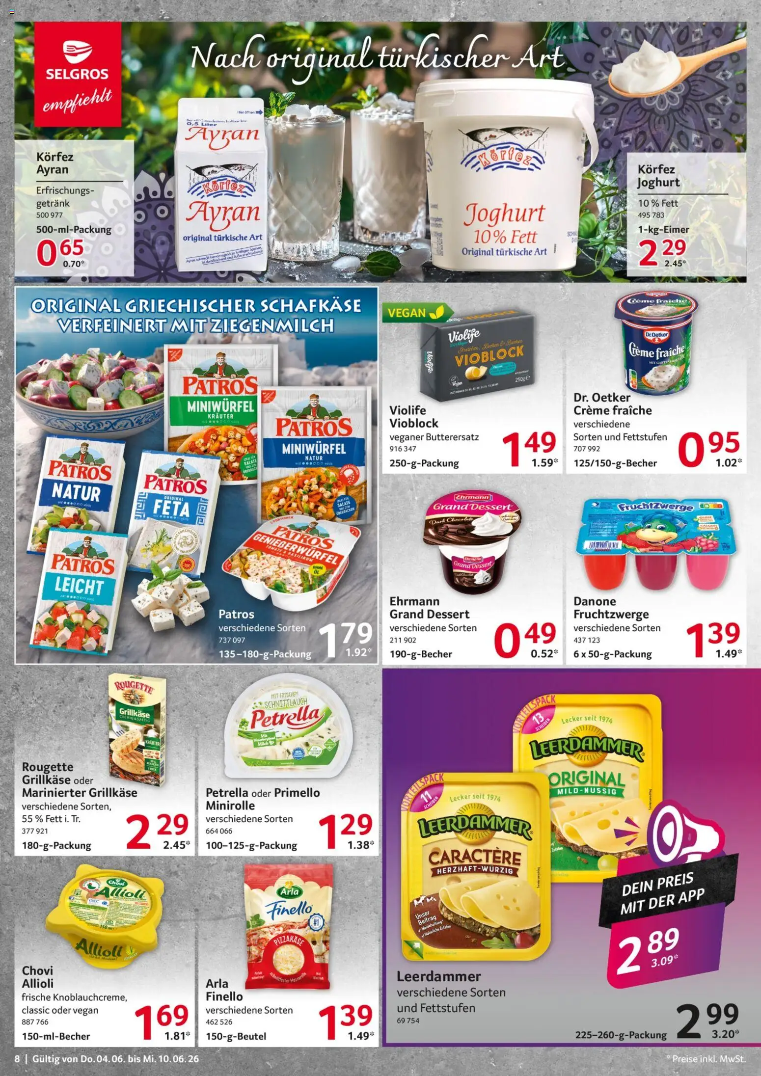 Selgros Prospekt – gültig ab 04.06.2026 | Seite: 8 | Produkte: Joghurt, Fruchtzwerge, Patros, Leerdammer