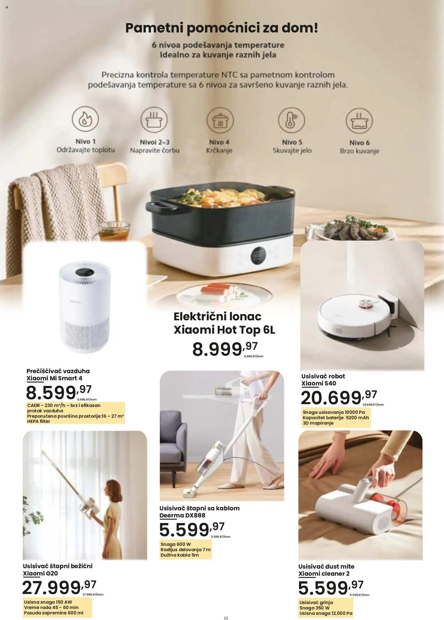PerSu katalog - važi od 30.07.2026 | Strana: 16 | Proizvode: Usisivač, Xiaomi, HEPA filter, Baterije