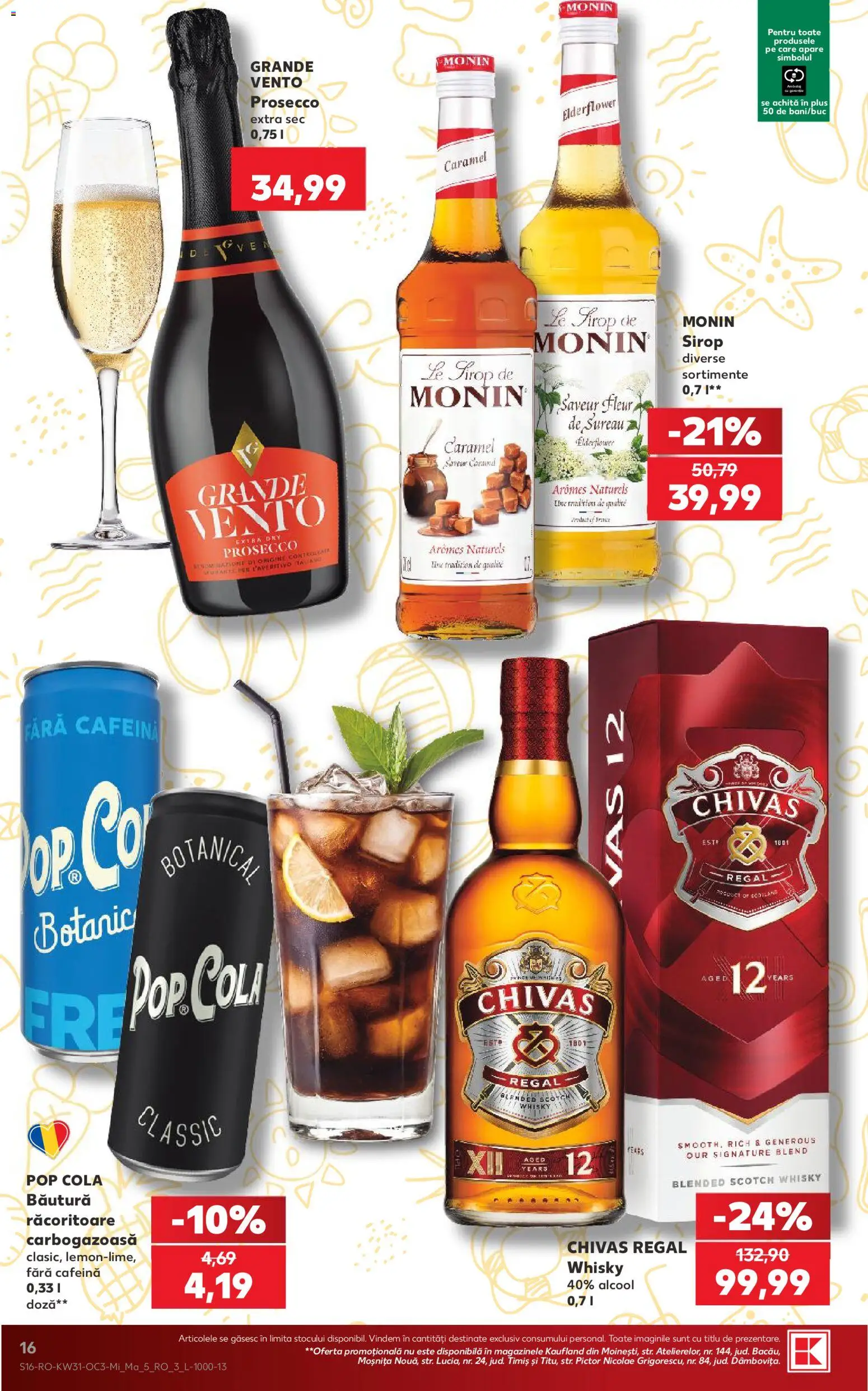 Noul catalog Kaufland – valabil de la 29.07.2026 | Pagină: 16 | Produse: Lunettes pour le ski, Amerikan servis, Prosecco, Sirop