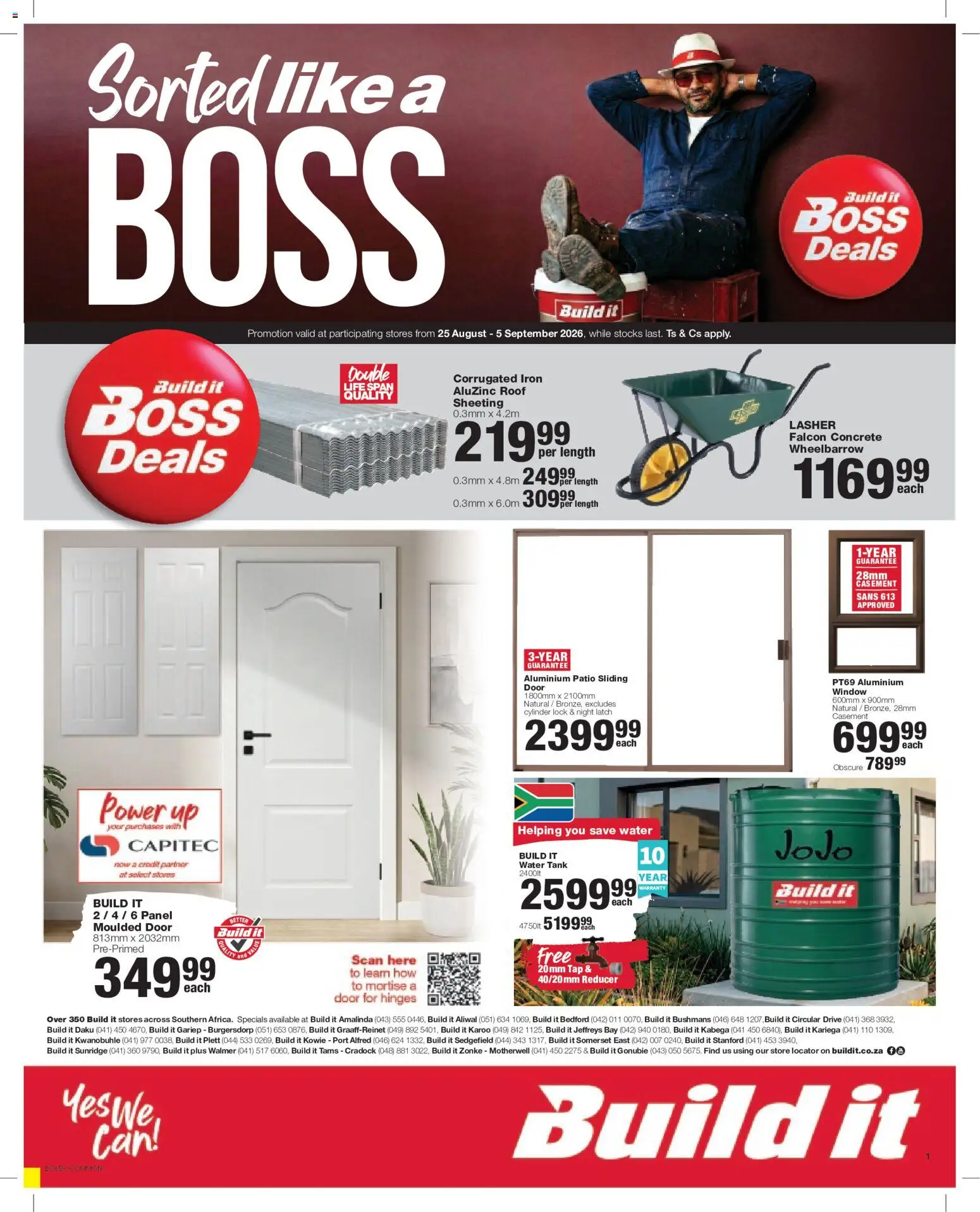 New Build It catalogue – valid from 25/08/2026 | Page: 1 | Products: Tank, Lock, Wheelbarrow, Water