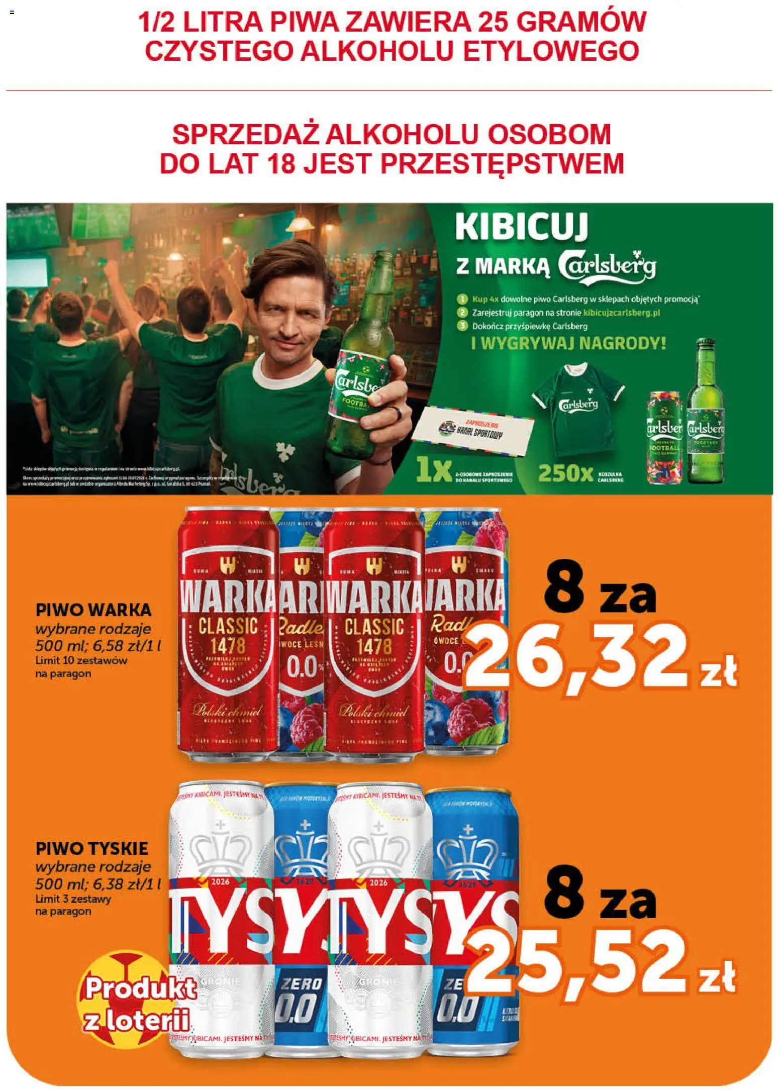 Euro Sklep gazetka od 18.06.2026 | Strona: 20 | Produkty: Warka, Piwo Warka, Tyskie, Owoce