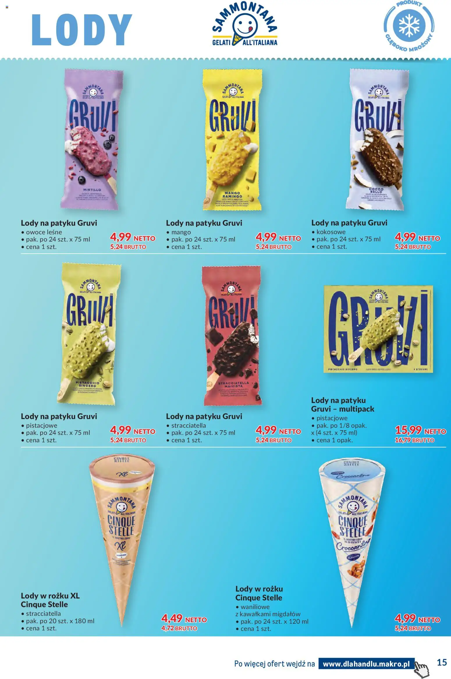 Makro gazetka - Dystrybucja do sklepów od 07.07.2026 | Strona: 15 | Produkty: Mango, Lody na patyku, Lody, Owoce