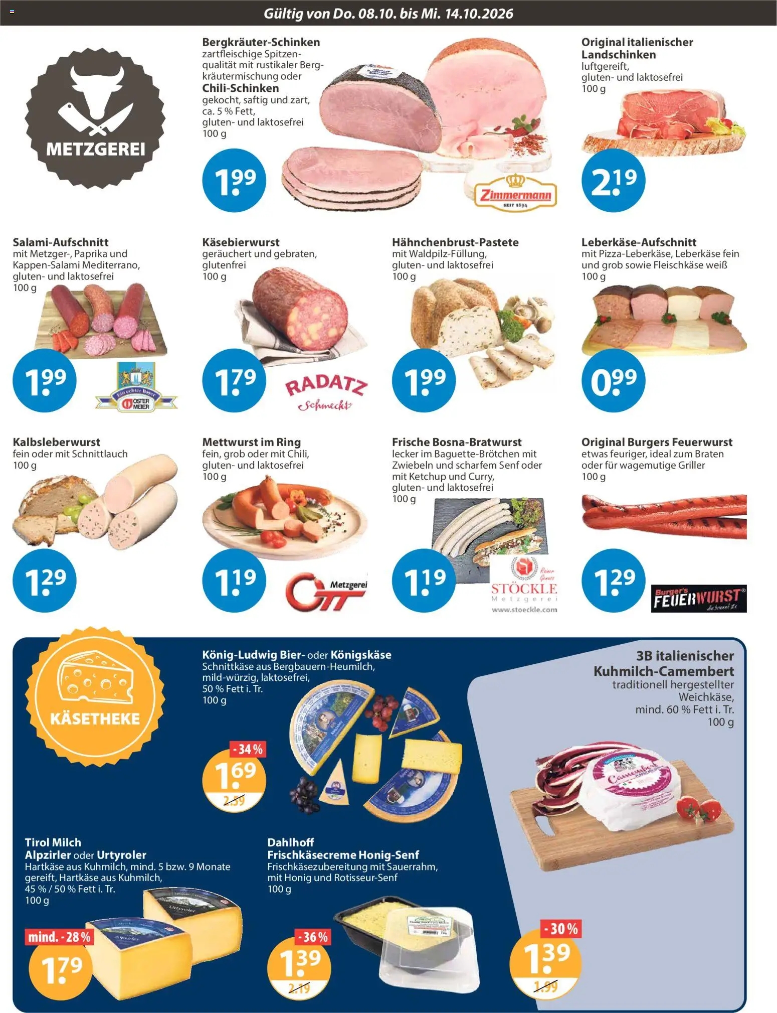 V-Markt Angebote – gültig ab 08.10.2026 | Seite: 2 | Produkte: Milch, Bier, Ketchup, Leberkase