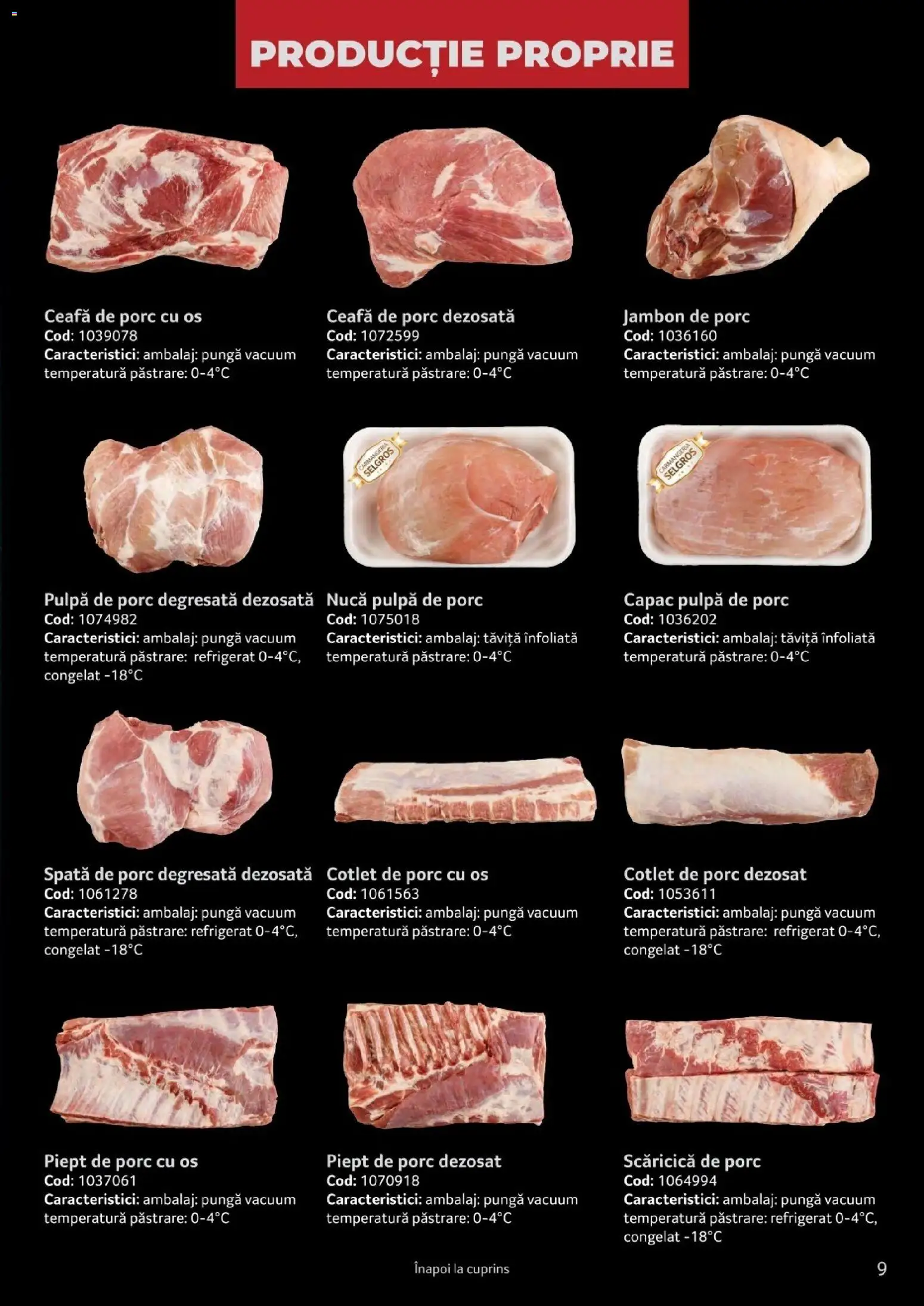 Noul catalog Selgros – valabil de la 25.03.2026 | Pagină: 9 | Produse: Spata de porc, Pungă, Ceafa de porc, Piept de Porc