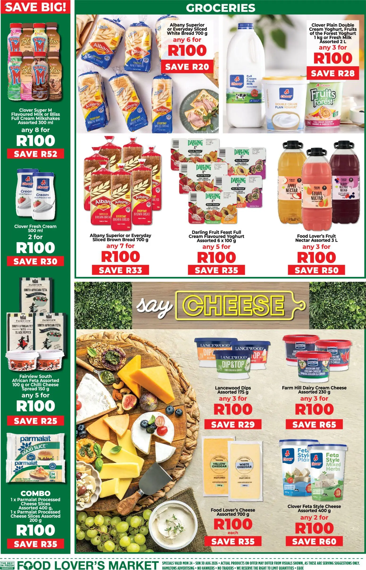 New Food Lover's Market catalogue – valid from 24/08/2026 | Page: 6 | Products: Spread, Milk, Feta cheese, Onion