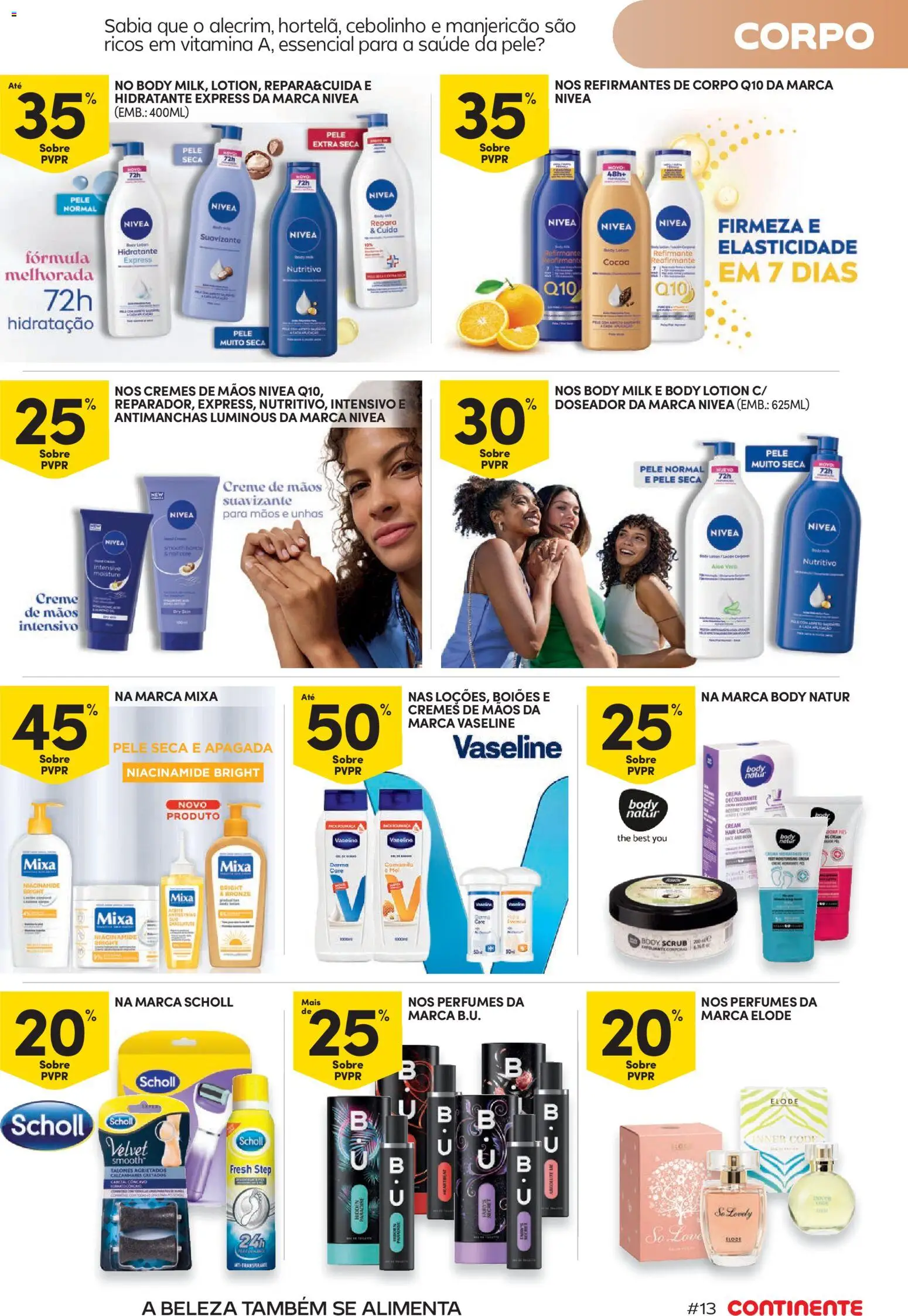 Continente Beleza Receita perfeita para um cuidado total │ válido de 18/08/2026 | Página: 13 | Produtos: Perfumes, Creme