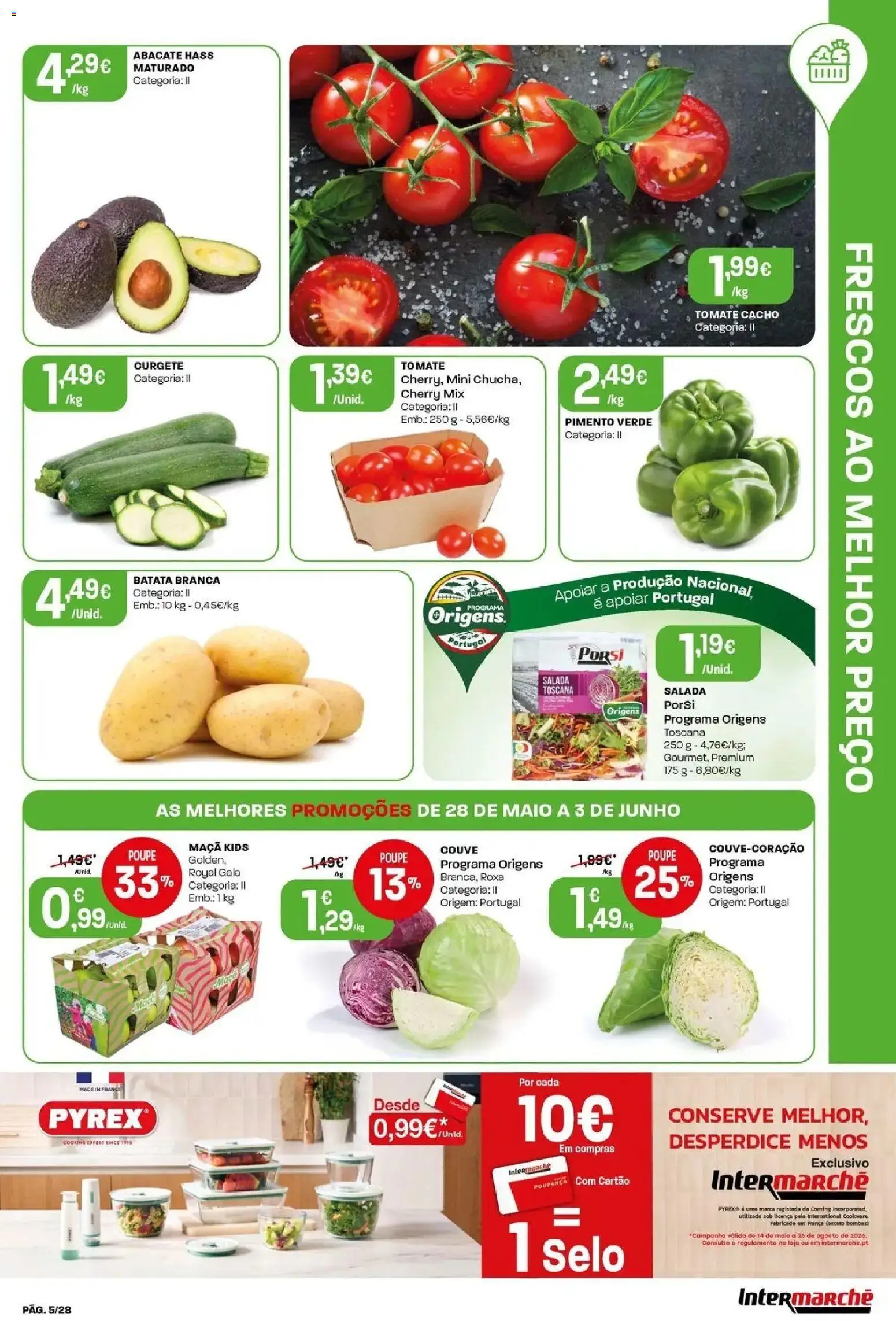 Intermarché - Isto é que são preços BAIXOS │ válido de 28.05.2026 | Página: 5 | Produtos: Batata, Curgete, Abacate, Tomate