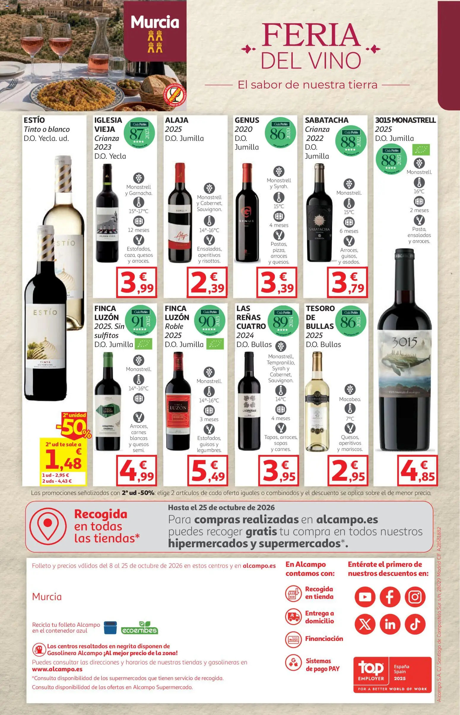 Alcampo - HG Murcia │ válido desde el 08/10/2026 | Página: 36 | Productos: Vino, Té, Sopas, Tierra