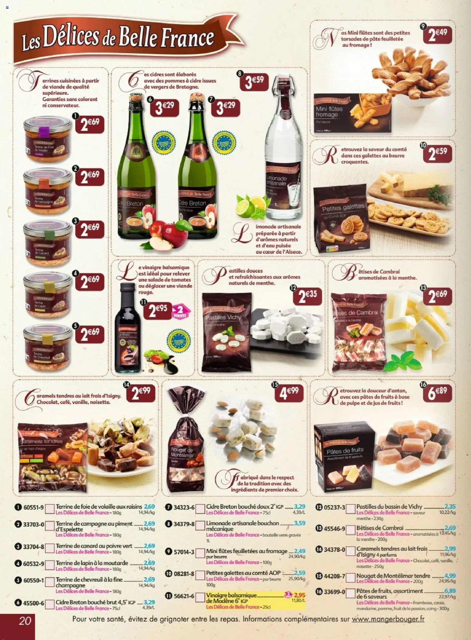 {H1} | Page: 20 | Produits: Vinaigre balsamique, Pâtes de fruits, Pâte feuilletée, Pâte