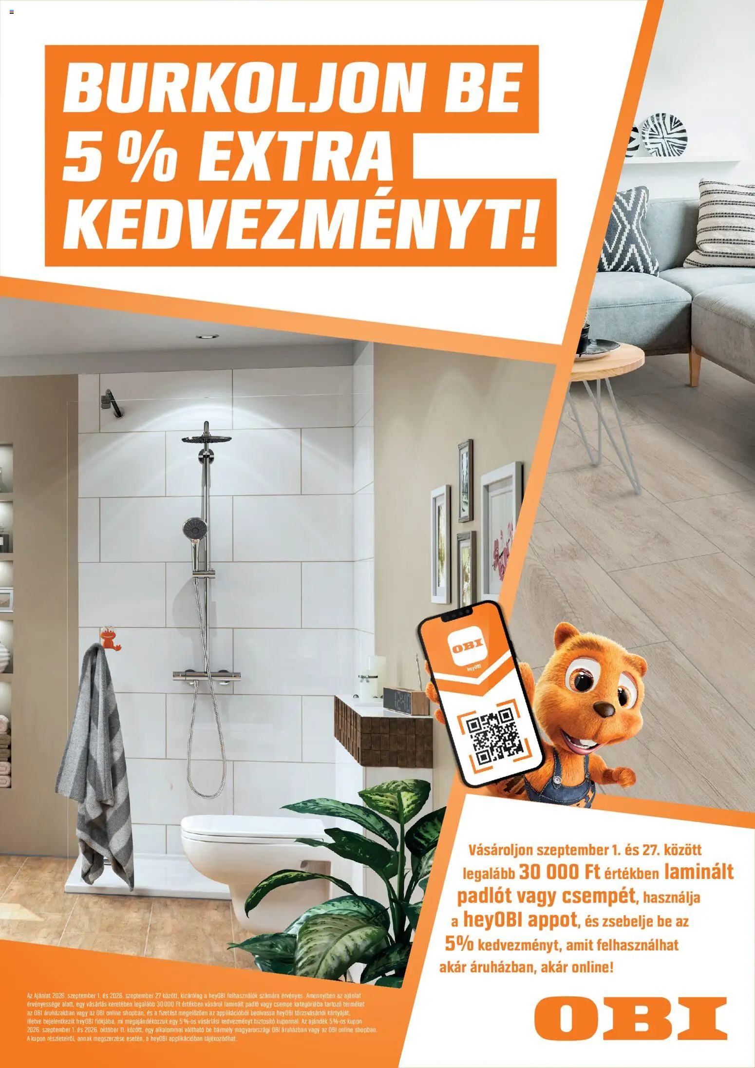 OBI akciós ujság - amely érvényes a következő dátumtól: 2026.09.01. | Oldal: 33 | Termékek: Laminált padló, Csempe