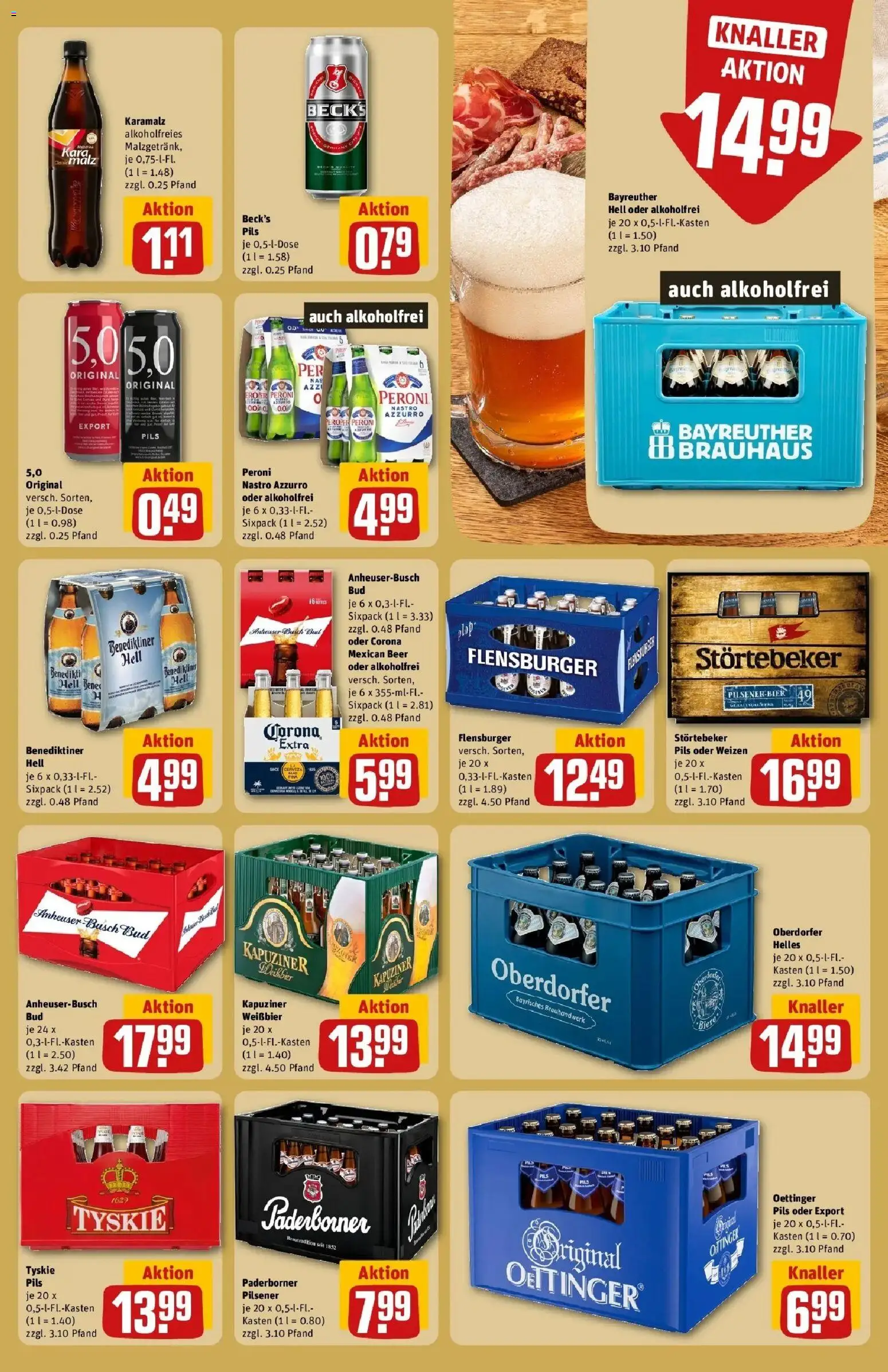 REWE Prospekt ab 28.09.2026 zum Blättern » Angebote | Seite: 25 | Produkte: Bayreuther hell, Weißbier, Pils, Flensburger