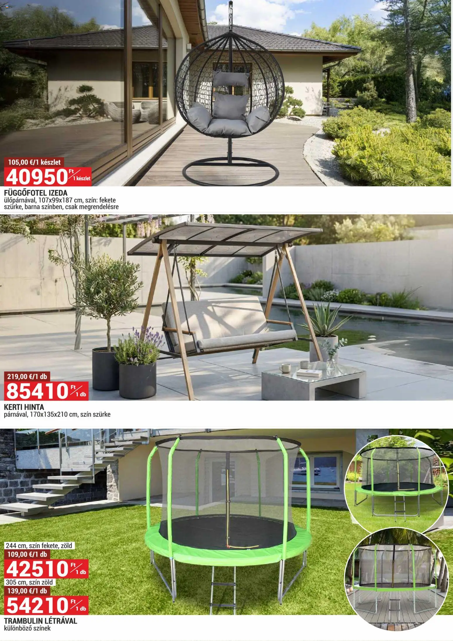 Merkury Market akciós ujság - amely érvényes a következő dátumtól: 01.04.2026 | Oldal: 2 | Termékek: Függőfotel, Hinta, Kerti hinta, Trambulin