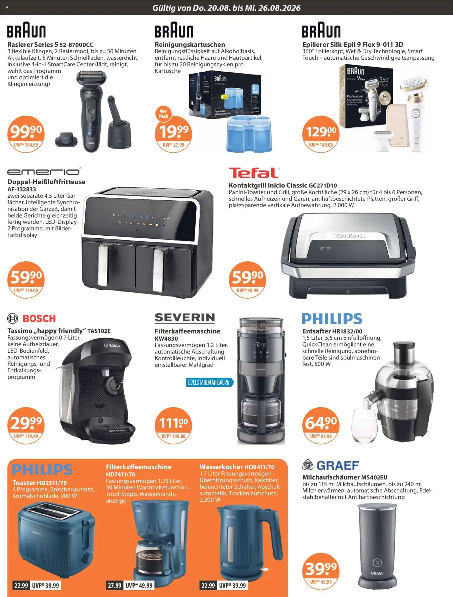 V-Markt Angebote – gültig ab 20.08.2026 | Seite: 16 | Produkte: Philips, Epilierer, Milch, Filterkaffeemaschine