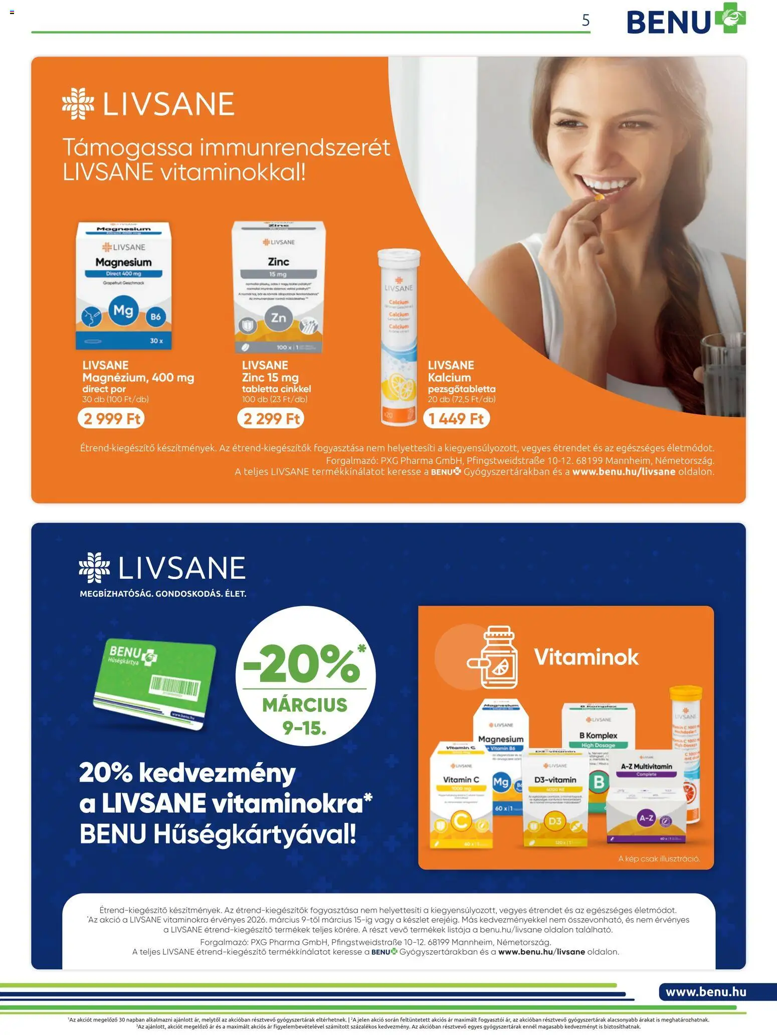 BENU Gyógyszertárak akciós ujság - amely érvényes a következő dátumtól: 01.03.2026 | Oldal: 5 | Termékek: Pezsgőtabletta, Vitamin c, Multivitamin, Grapefruit