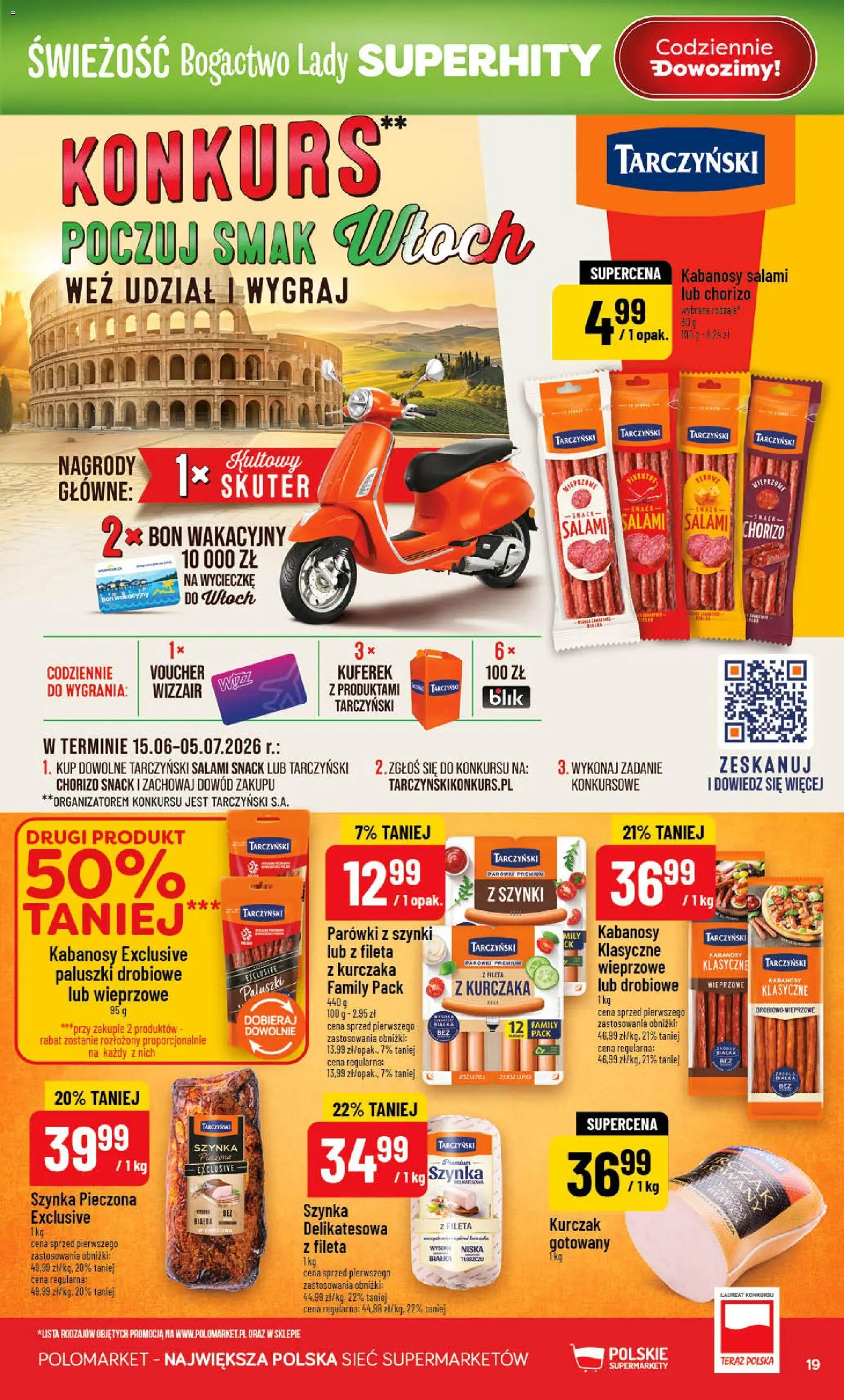 POLOmarket gazetka od 10.06.2026 | Strona: 19 | Produkty: Parówki z szynki, Kabanosy, Parówki, Paluszki