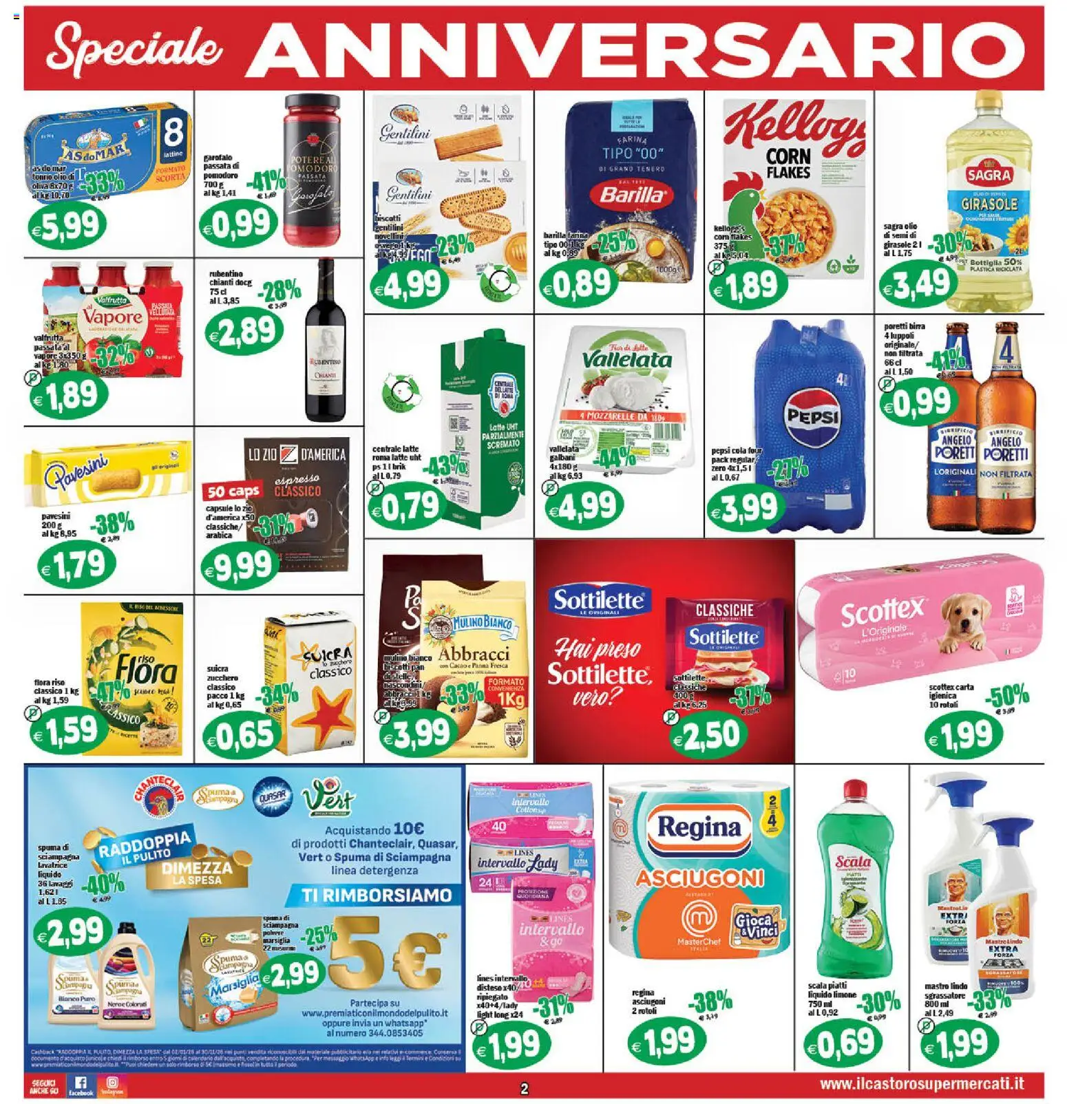 Volantino Il Castoro del 14/10/2026 | Pagina: 2 | Prodotti: Panna, Sgrassatore, Latte, Lavatrice