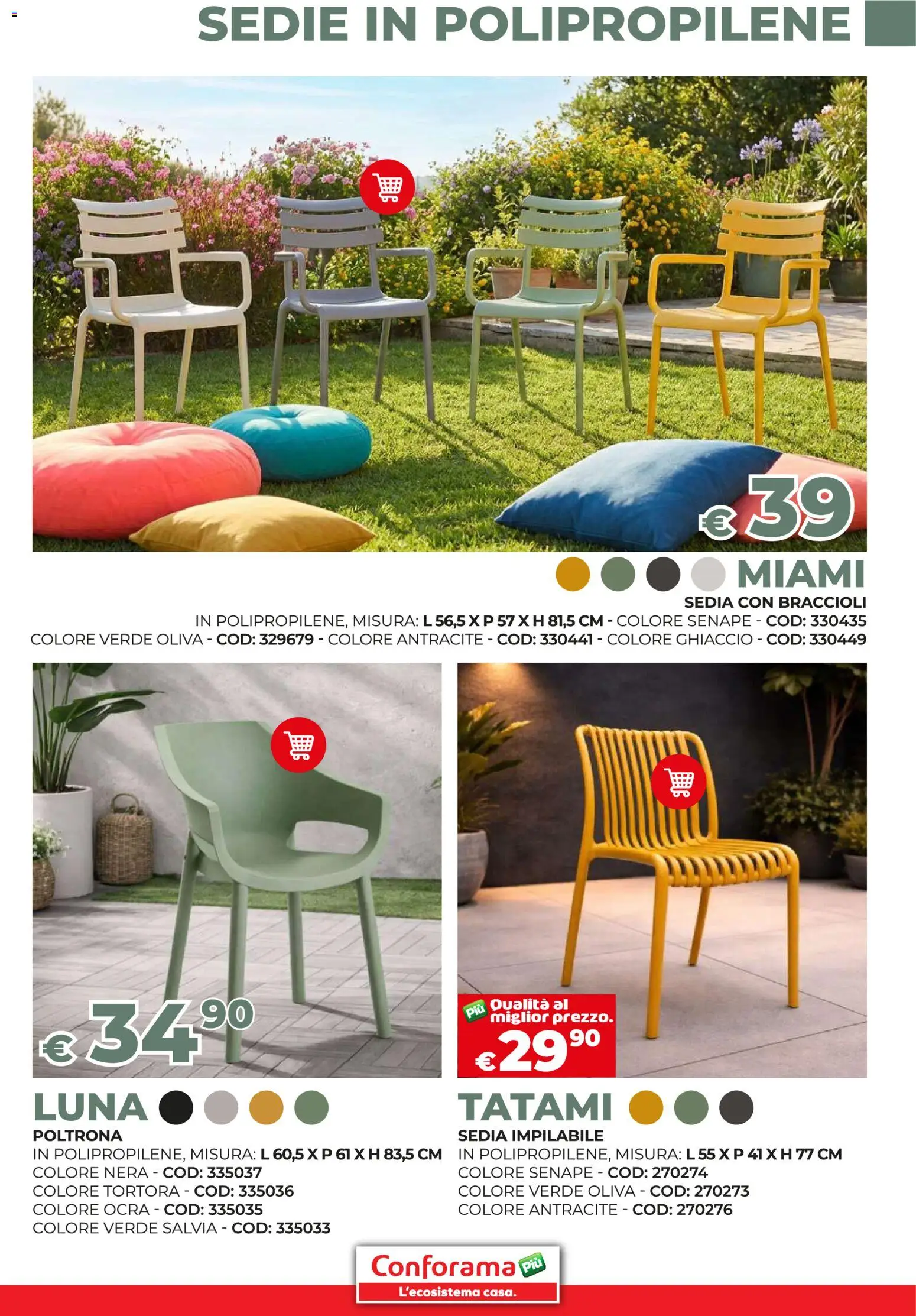 Volantino Conforama del 19/03/2026 | Pagina: 67 | Prodotti: Braccioli, Senape, Poltrona, Sedia
