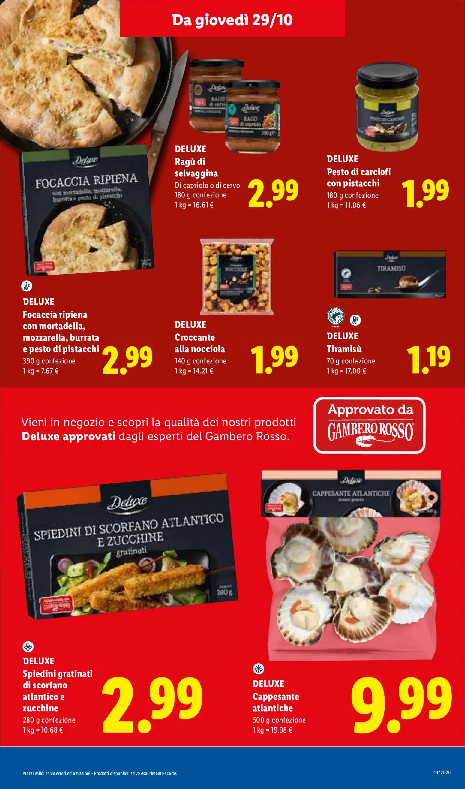 Volantino Lidl del 29/10/2026 | Pagina: 17 | Prodotti: Focaccia, Carciofi, Tiramisù, Pistacchi