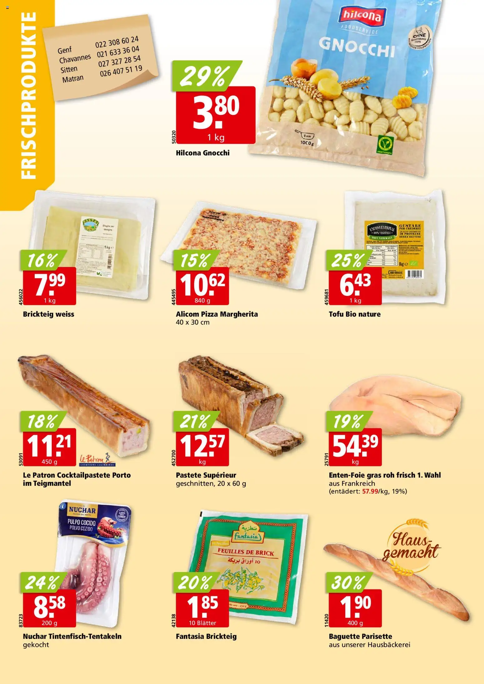 Aligro aktionen Chavannes, Matran, Genf, Sitten – gültig ab 17.08.2026 | Seite: 12 | Produkte: Baguette, Pizza, Tofu