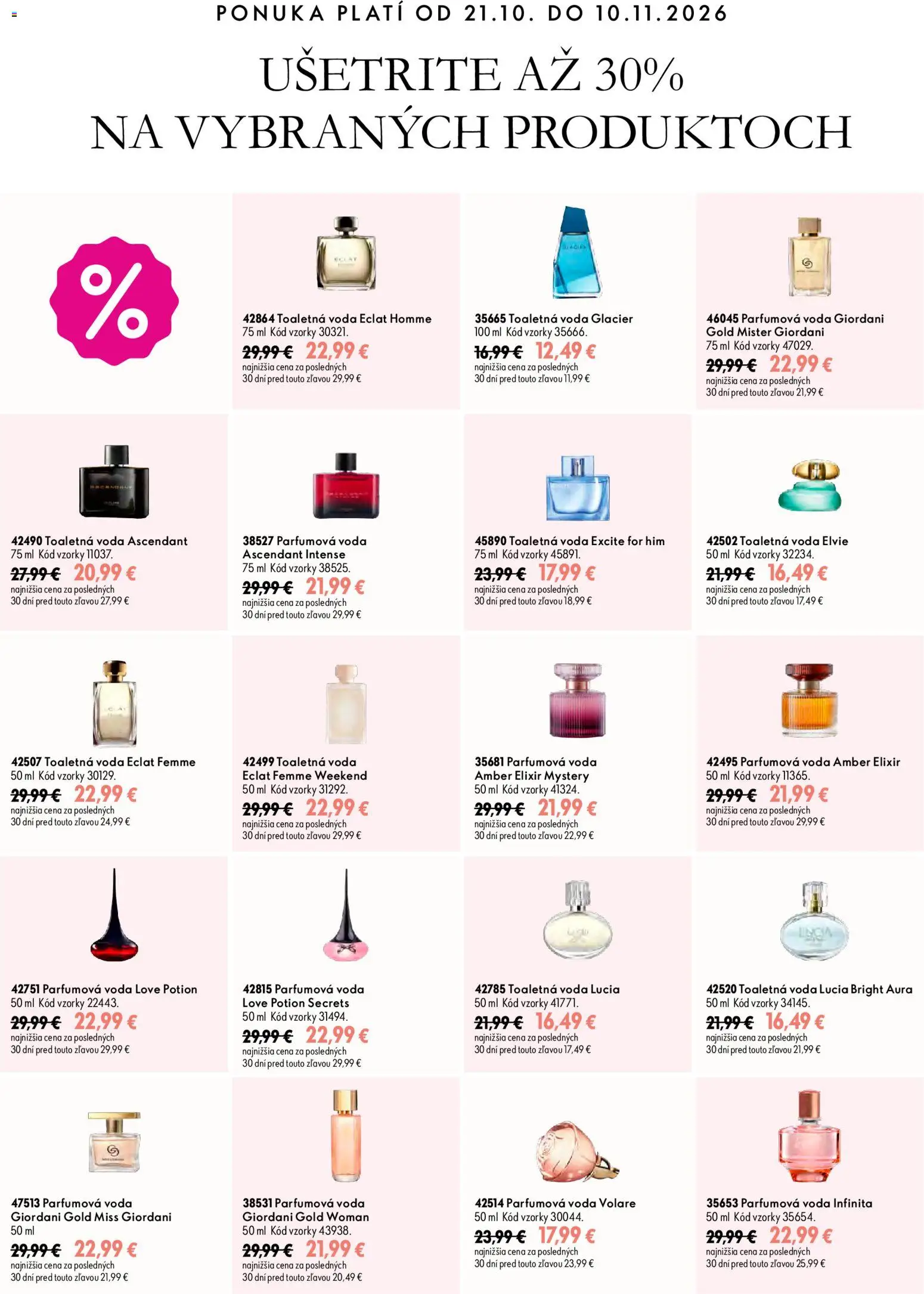 Nové Oriflame akcie – leták je platný od 21.10.2026 | Strana: 11 | Produkty: Toaletná voda, Voda